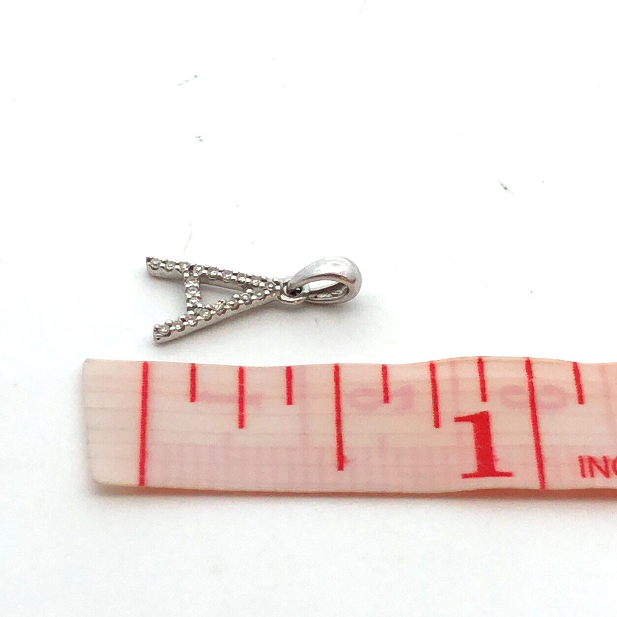 Designer Sabrina 14K White Gold Round Diamond Letter Initial A Name Pendant