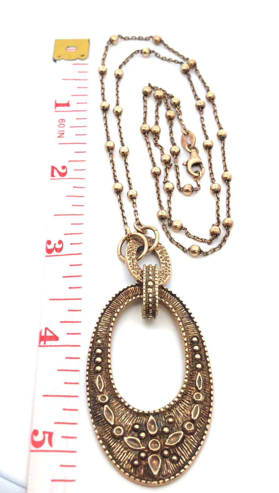 Designer Italy 925 Sterling Silver Vermeil Gold Tone Floral Pendant Necklace