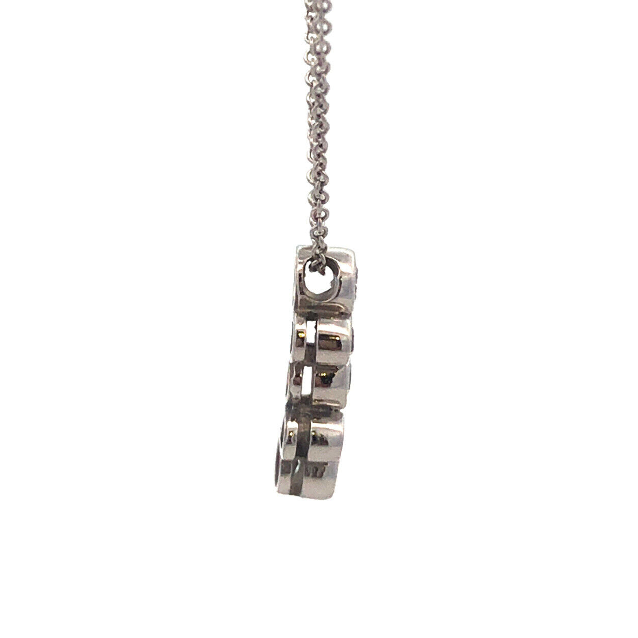 Designer 14K White Gold Diamond Bridal Infinity Anniversary Pendant Necklace