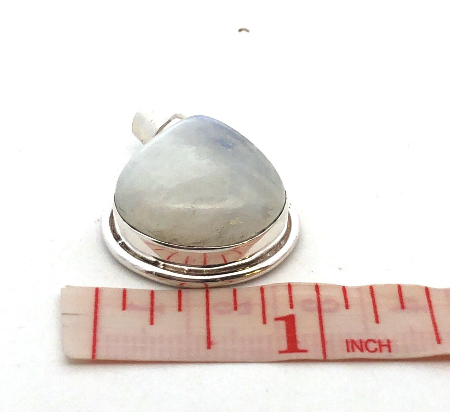 Estate 925 Sterling Silver Teardrop Moonstone Cabochon Solitaire Pendant