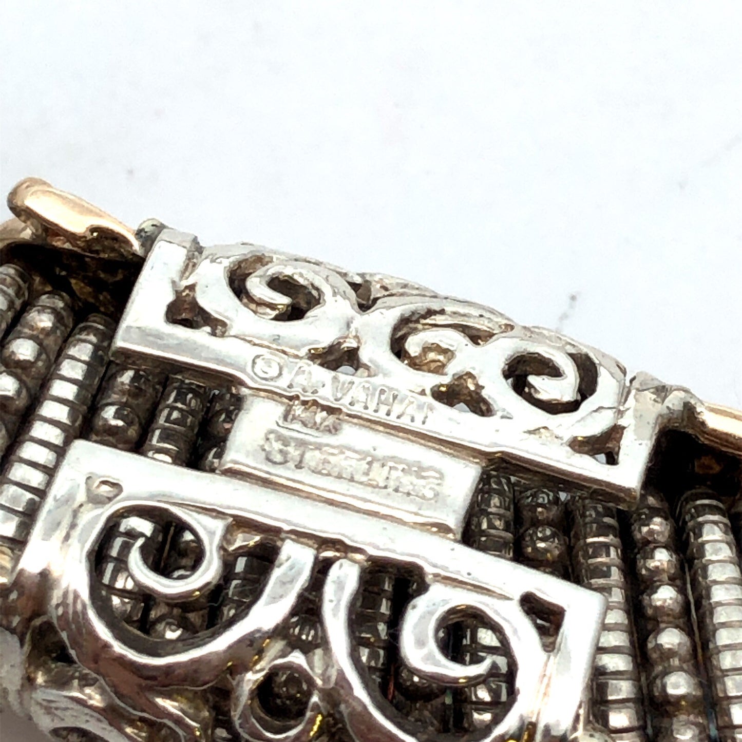 Designer Alwand Vahan 925 Sterling Silver 14K Gold Enhancer Pendant Necklace