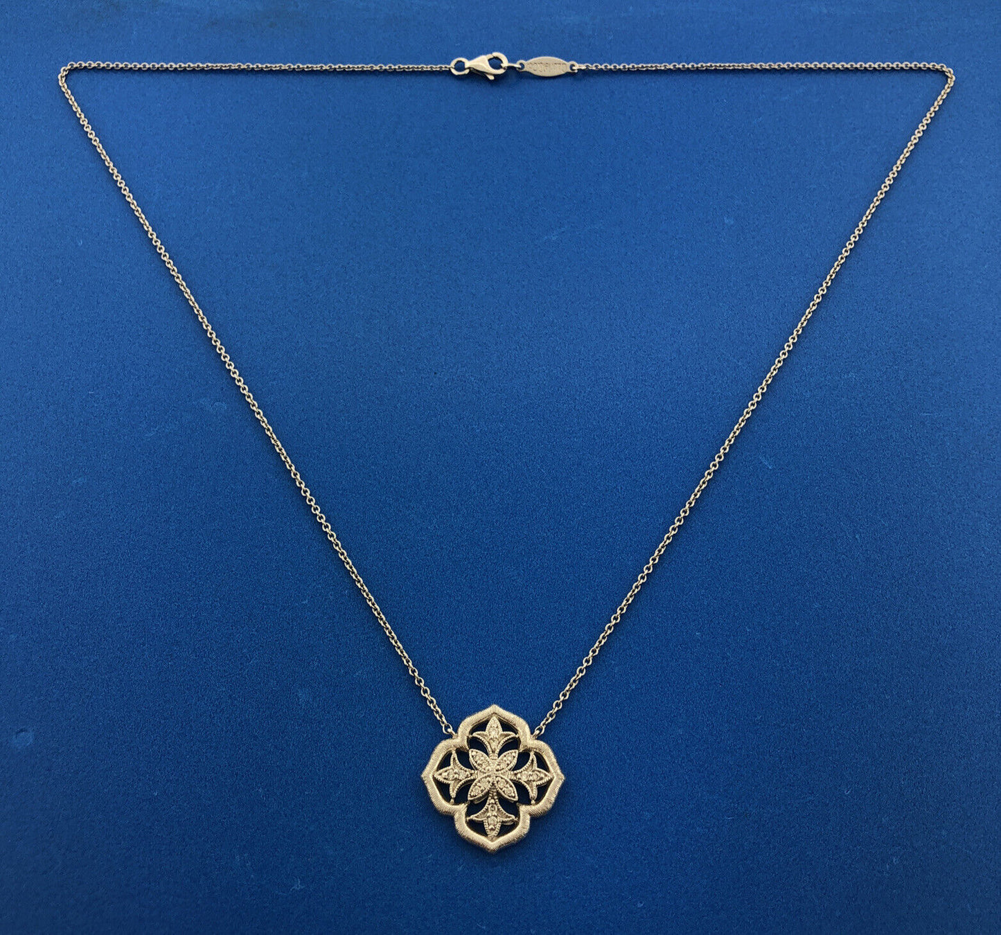 Gabriel & Co 925 Sterling Silver Diamond 3 Dimensional Snowflake Flower Necklace