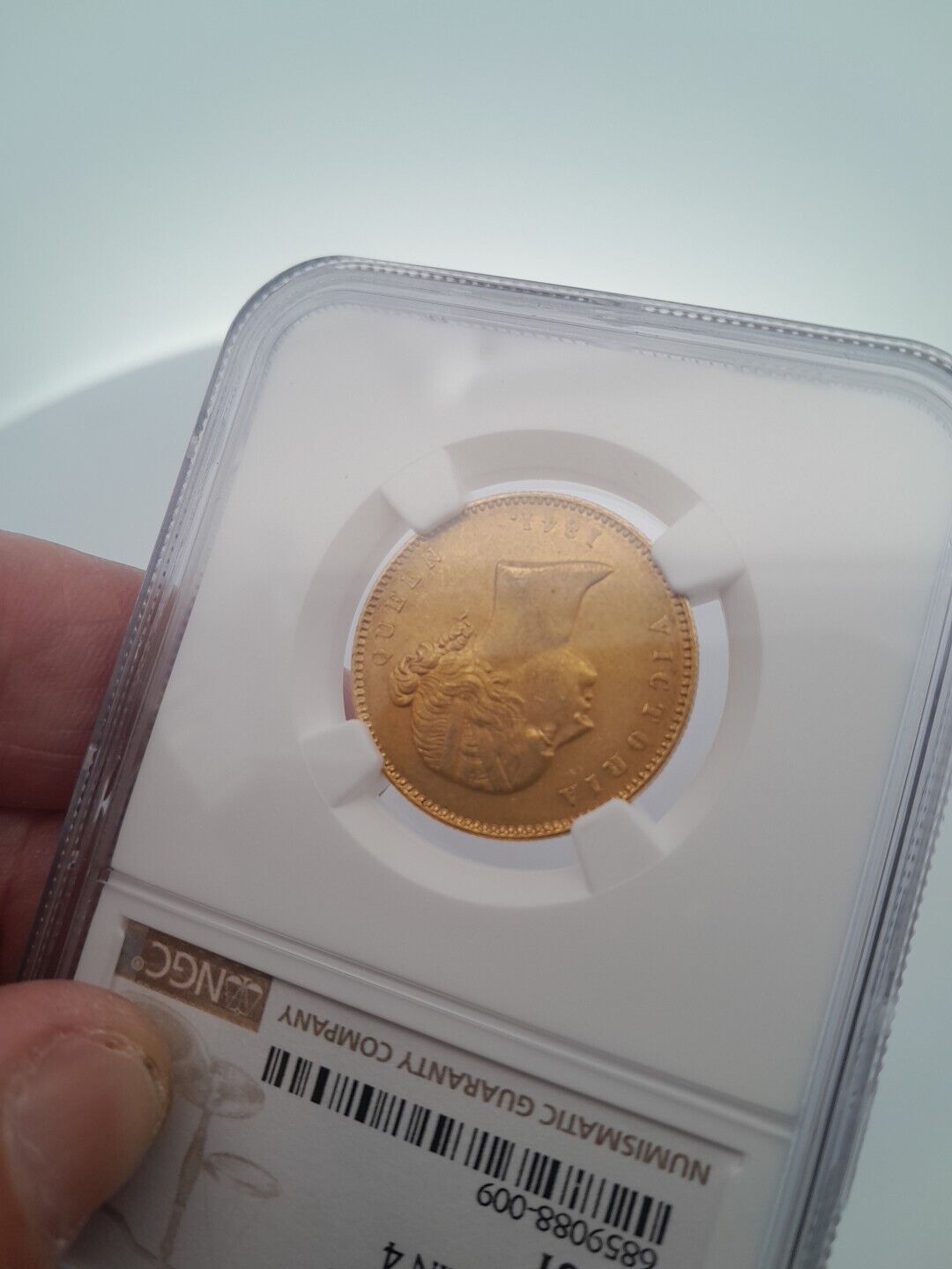 1841 C British India Mohur S & W-3.7 Type A/1 "W.W." Plain 4 NGC MS61 Gold Coin