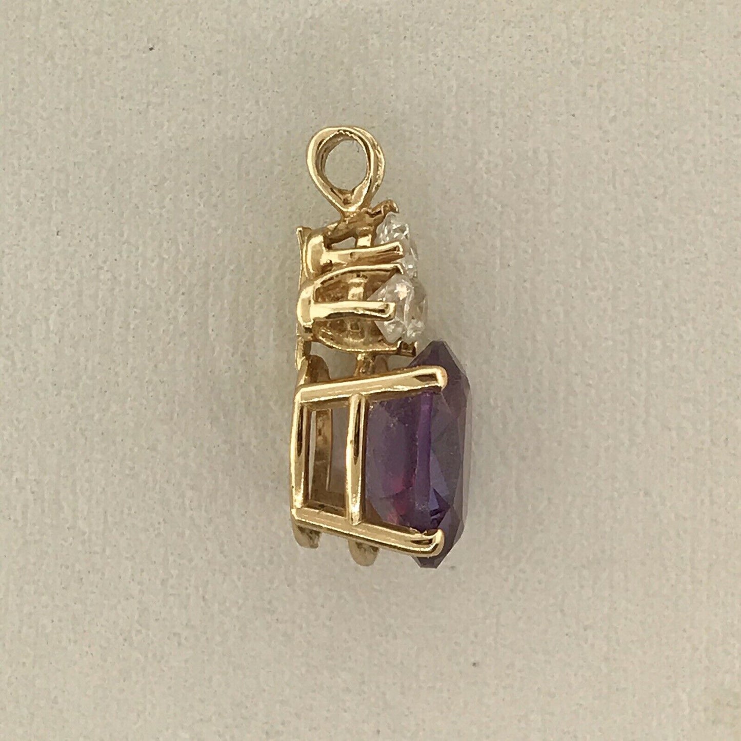 Stuller 14K Yellow Gold Purple Sapphire Cubic Zirconia Anniversary Pendant