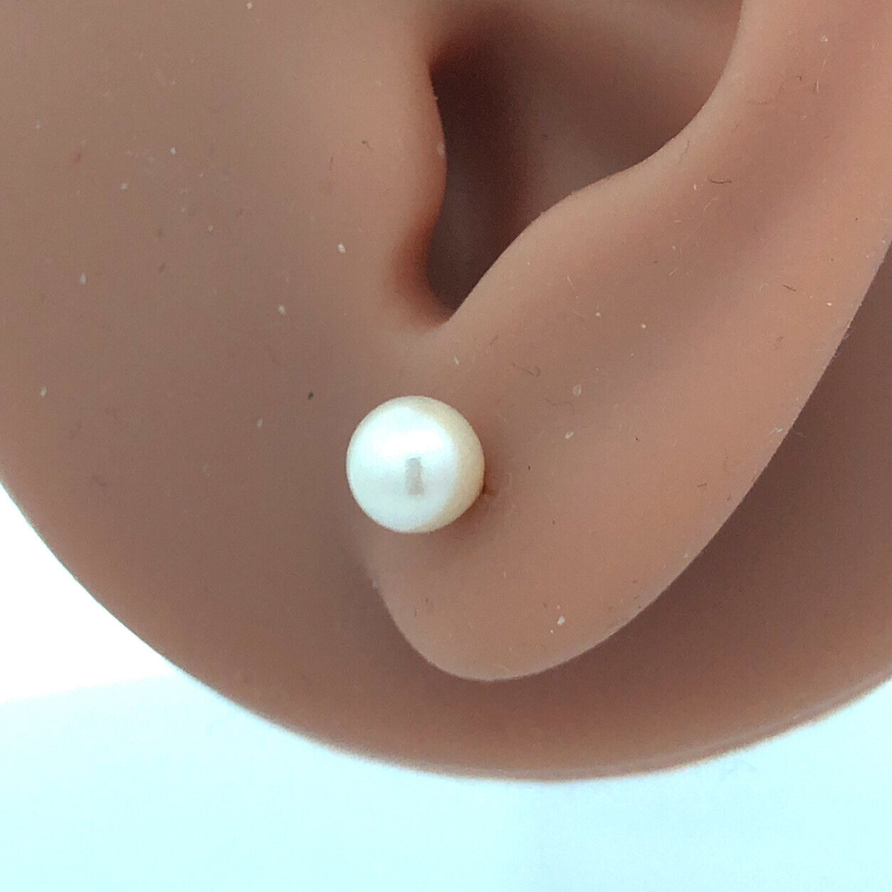 Designer 14K Yellow Gold White Pearl Wedding Anniversary Stud Earrings