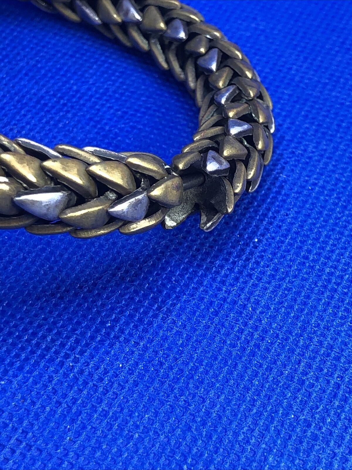Vintage 1970's Brass & Silver Two Toned Statement Snake Arm Cuff Bracelet