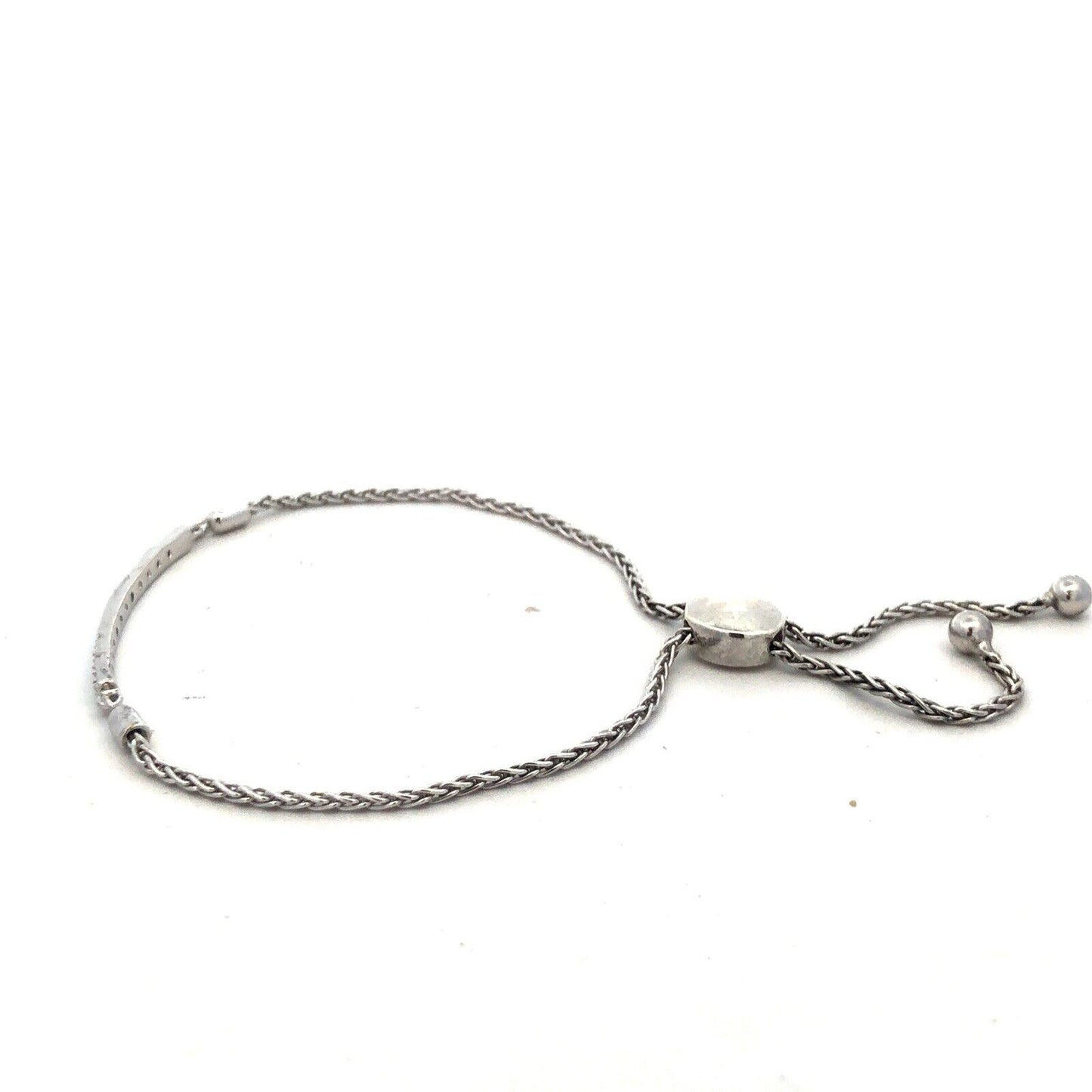Designer ASHI 925 Sterling Silver Round Diamond Bar Adjustable Tennis Bracelet