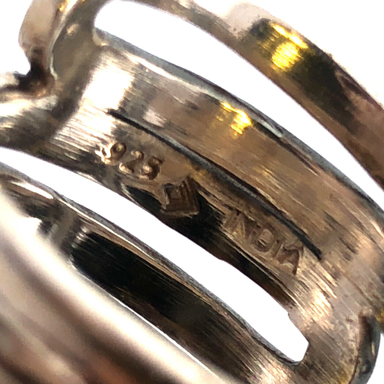Designer India Modernist 925 Sterling Silver Wide Swirl Ring
