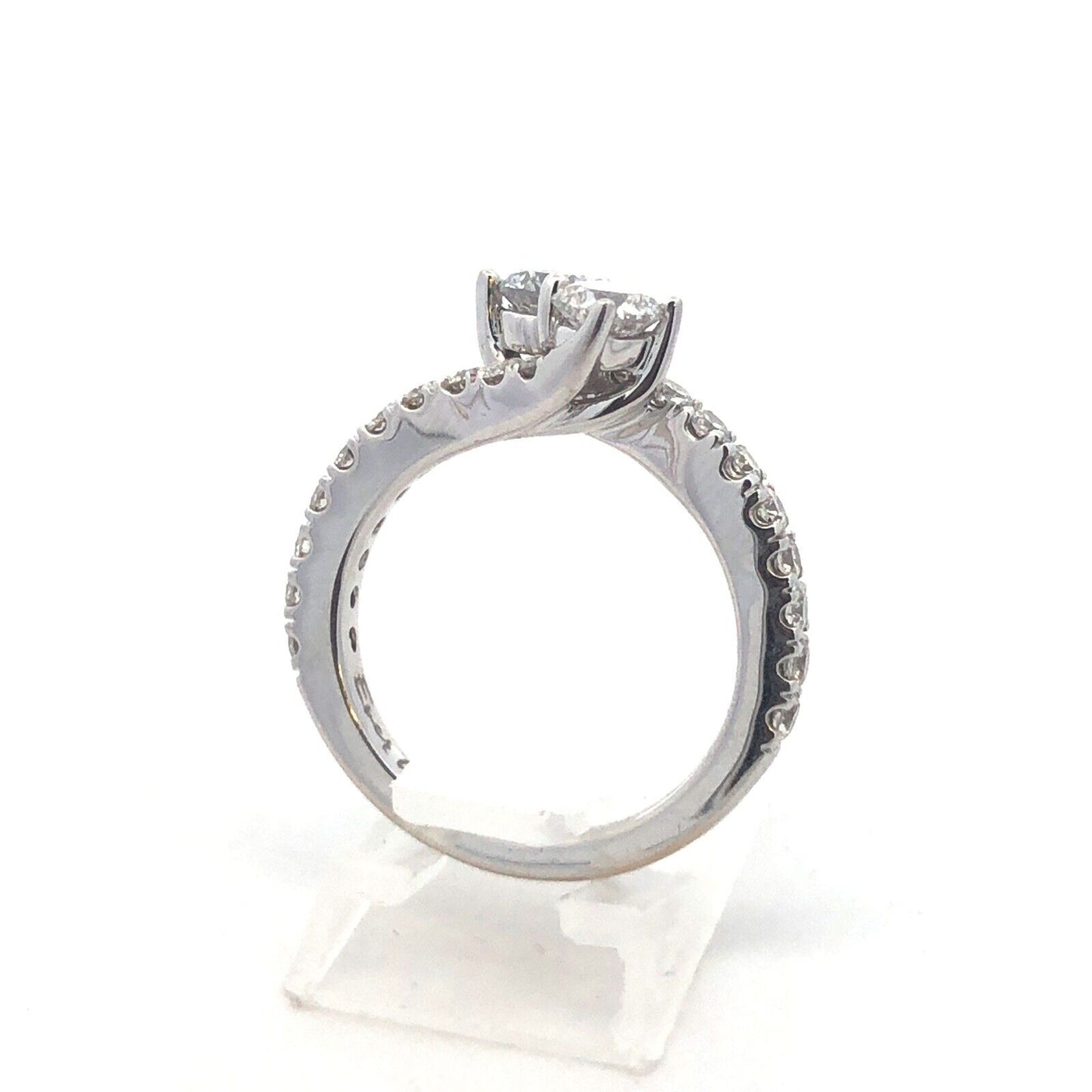 Zales 14K White Gold Diamond Duo Bypass Accented Engagement Promise Wedding Ring