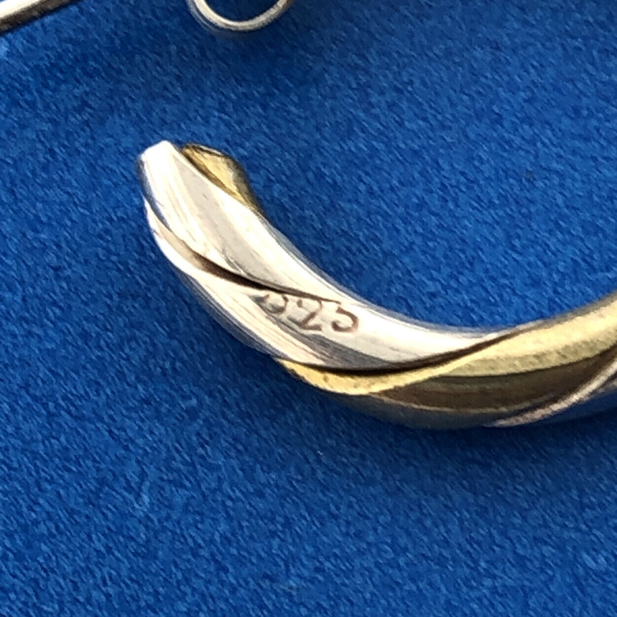 925 Sterling Silver Vermeil Two Tone Classic Hoop Earrings
