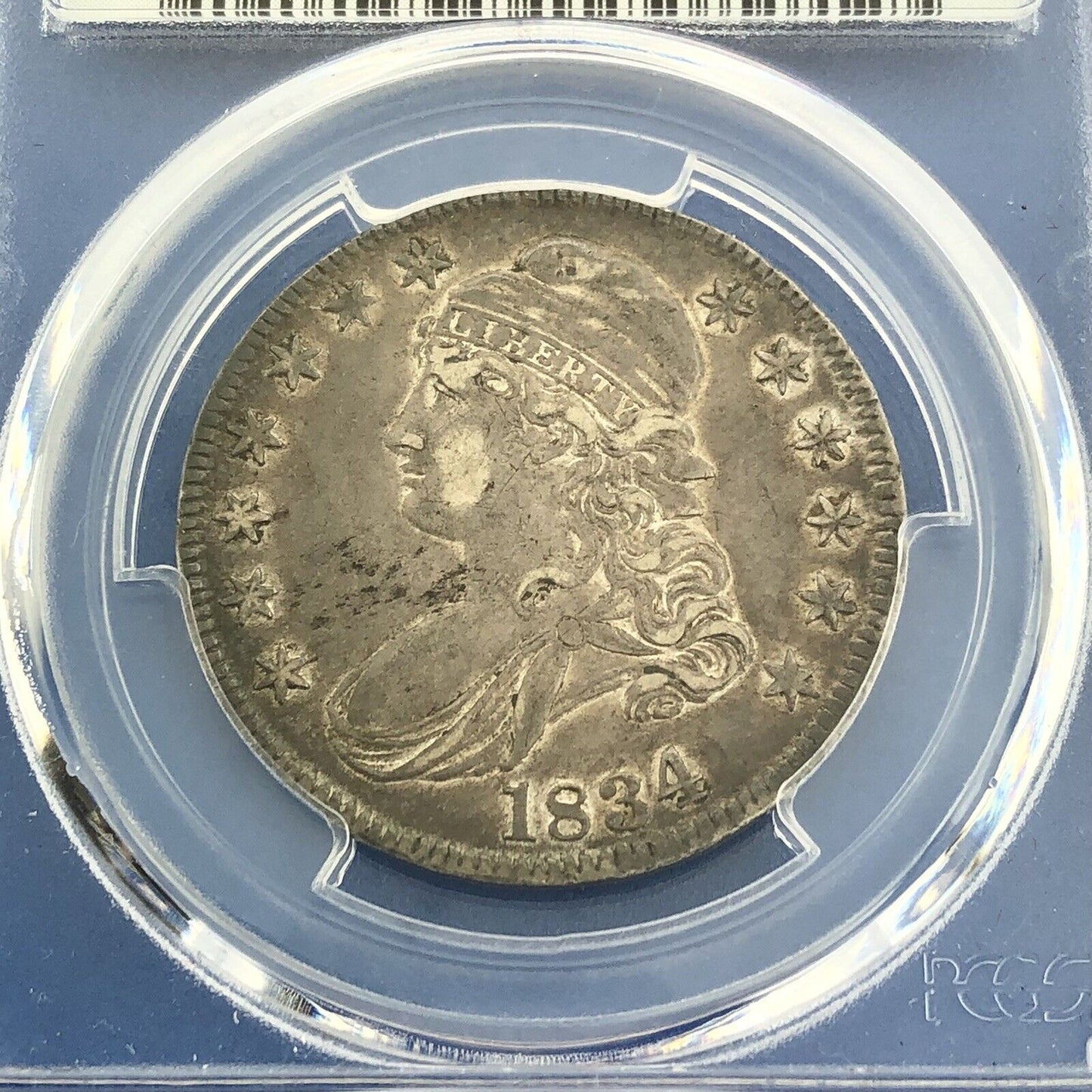 1834 Capped Bust Silver Half Dollar 50c Lettered Edge PCGS XF45 Lg Date Sm Ltrs