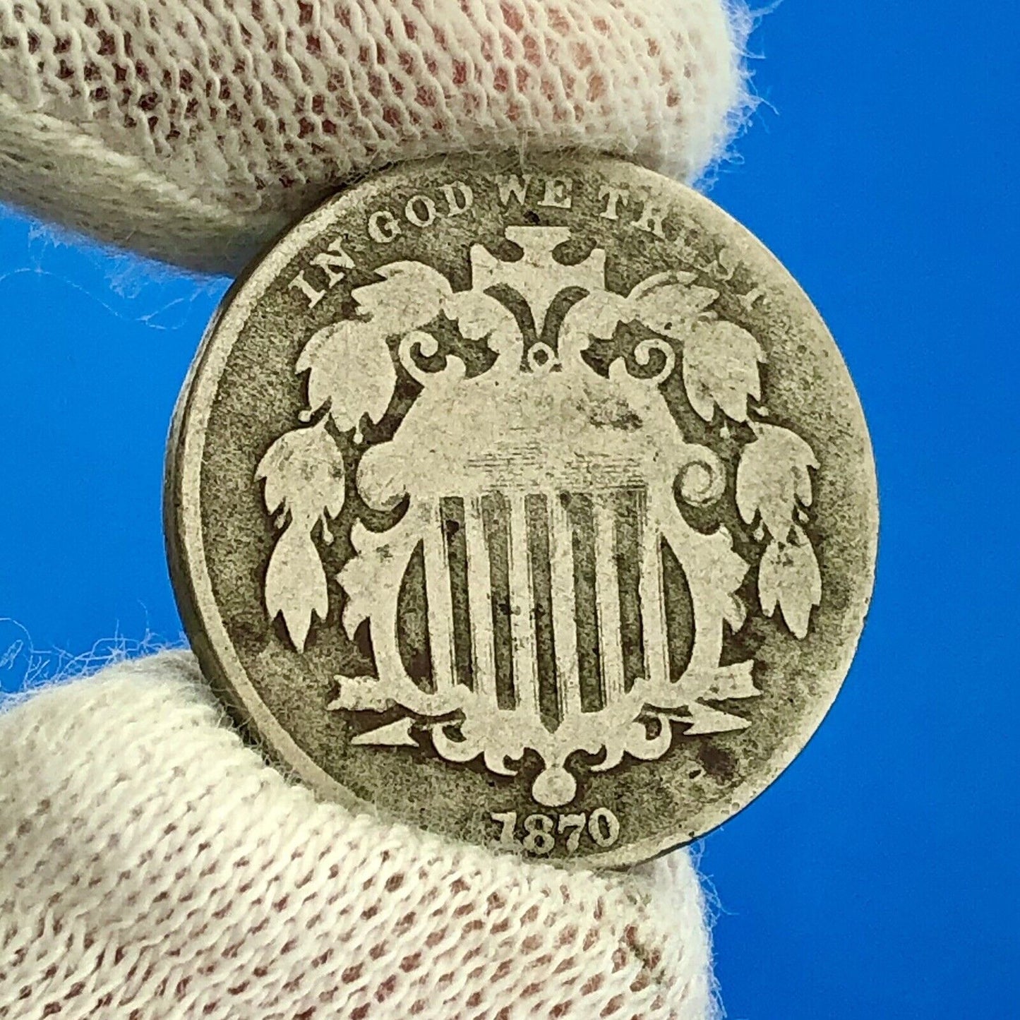 1870 P Shield Nickel 5c Better Key Rare Philadelphia Mint Coin No Rays