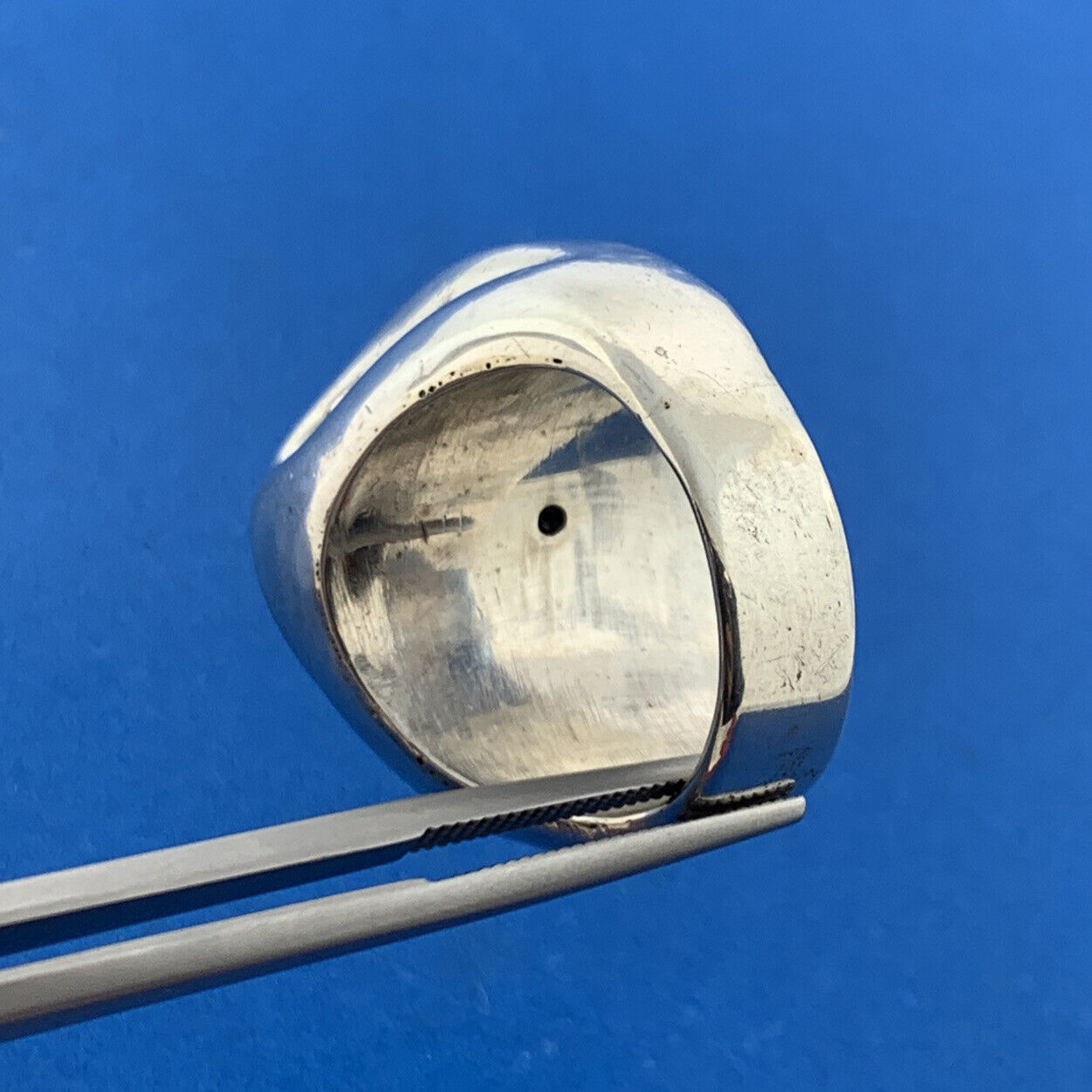 Artisan 925 Sterling Silver Modernist Glob Biker's Chunky Dome Ring