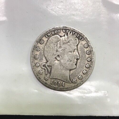1914 D Barber Silver Quarter 25c $.25 Better Key Denver Rare Scarce