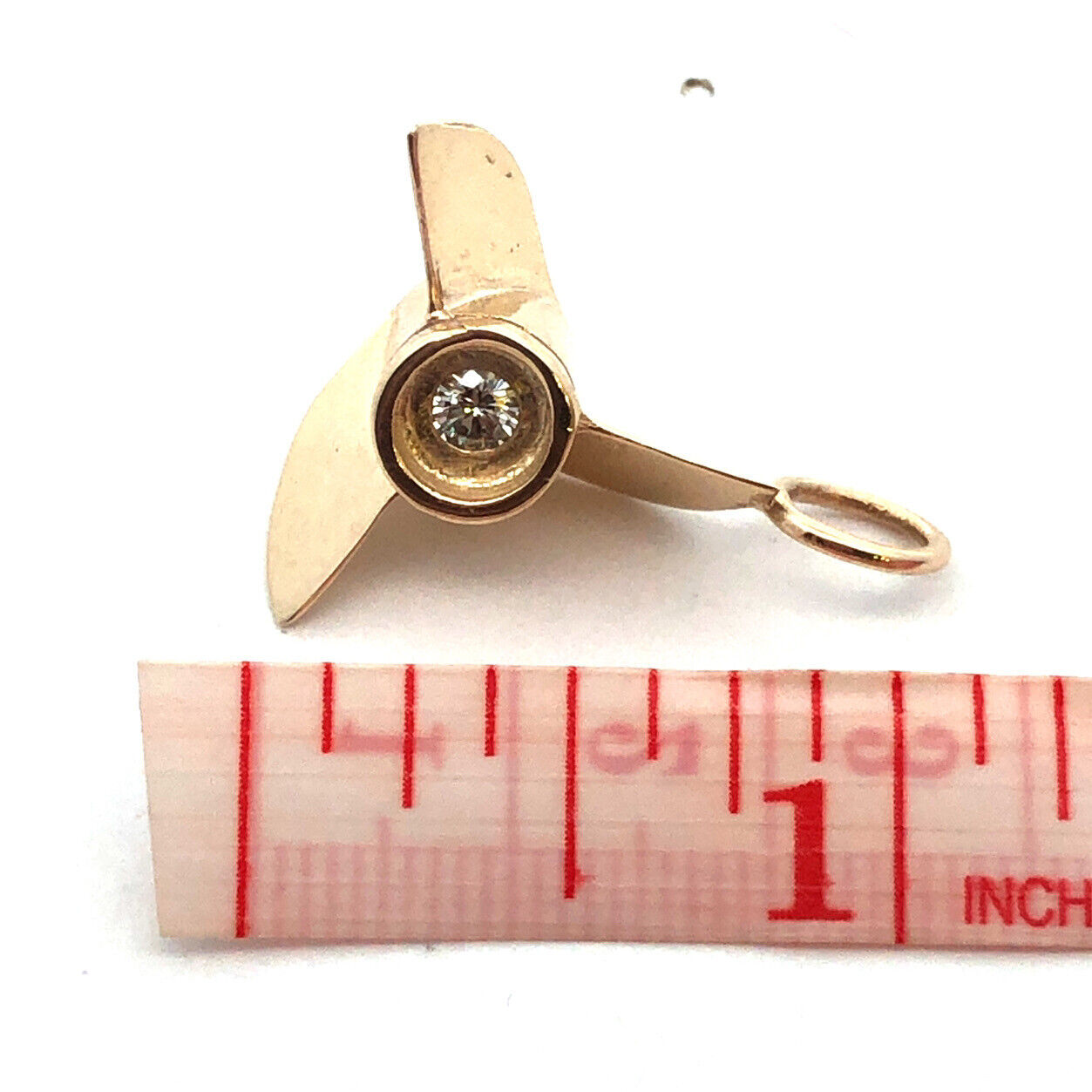 Designer 14K Yellow Gold Diamond Ship Airplane Propeller Statement Charm Pendant