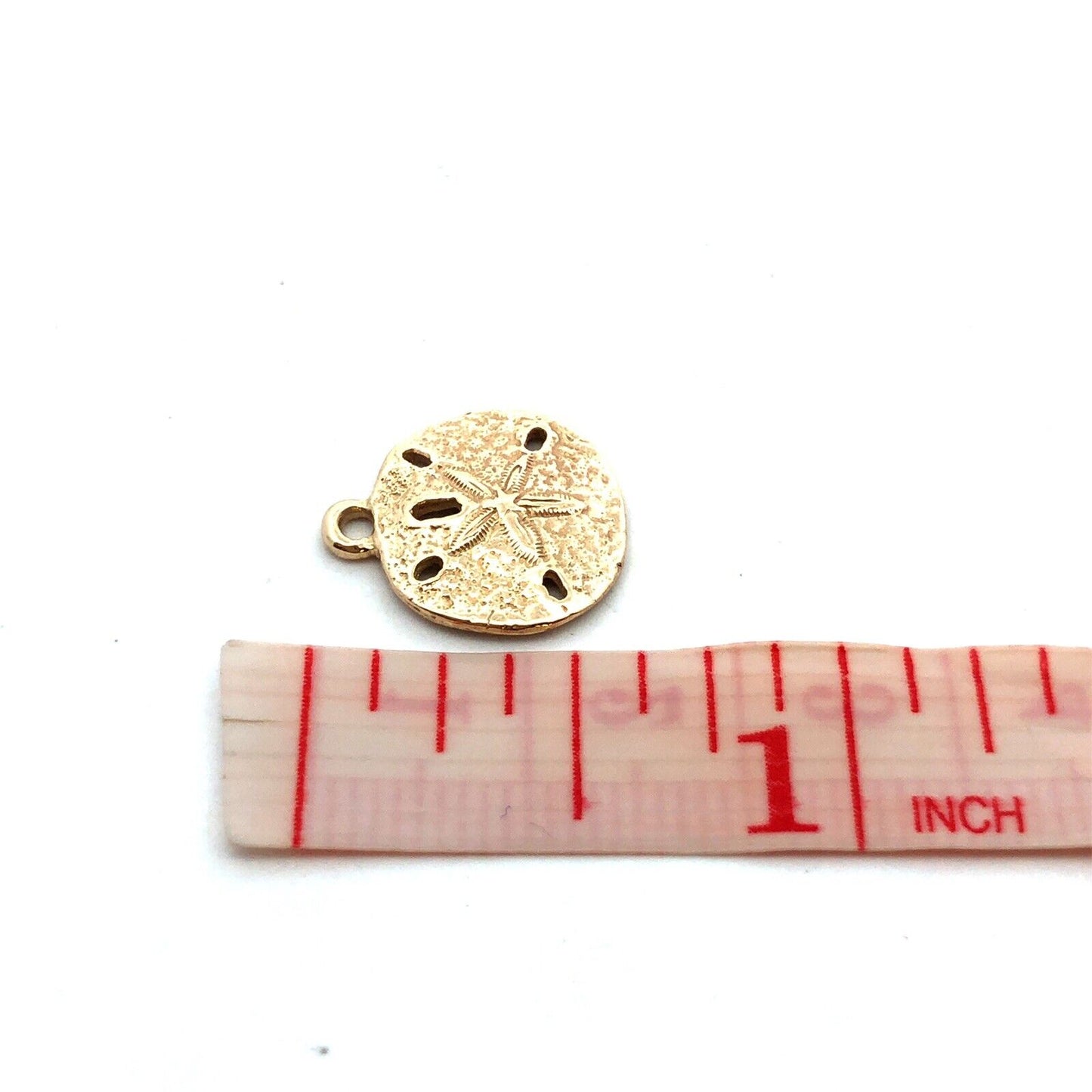 Designer James Avery 14K Yellow Gold Sand Dollar Beach Summer Pendant Charm