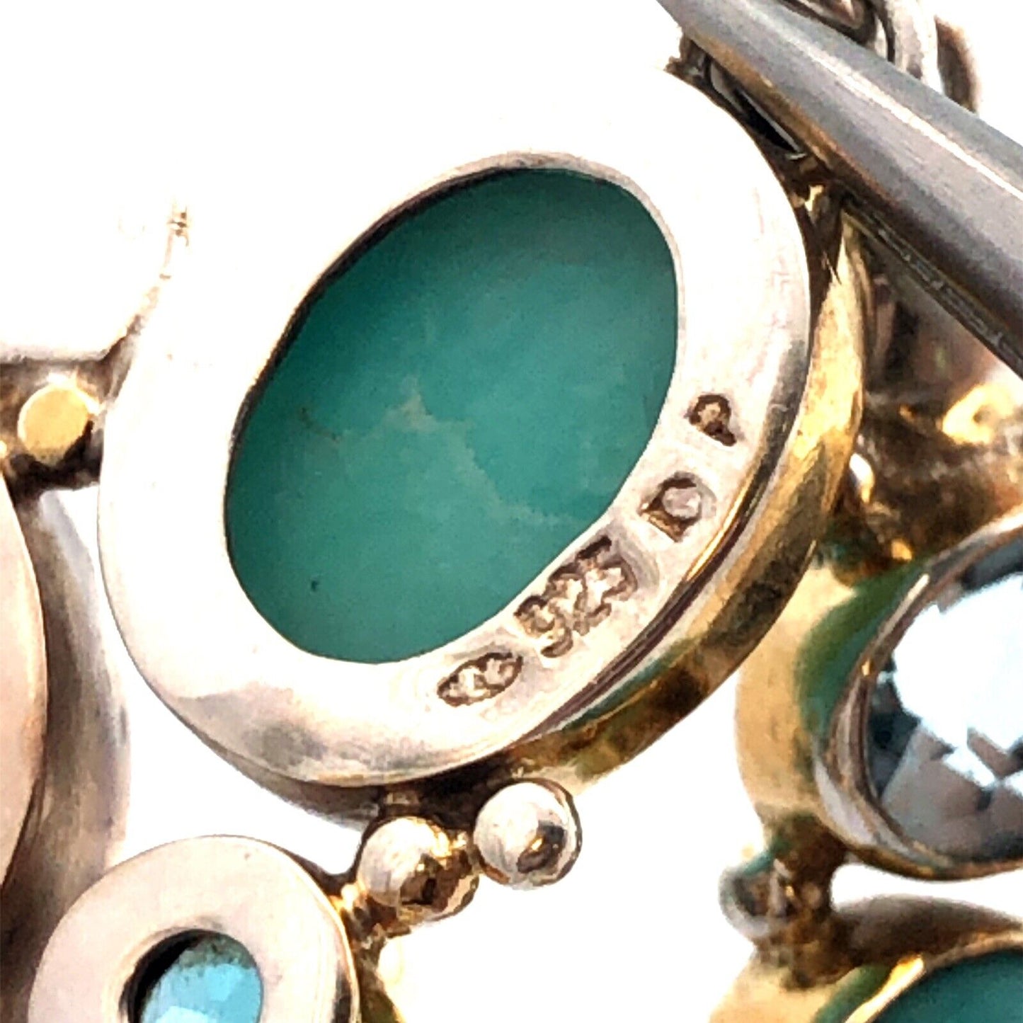 Designer Doug Paulus 925 Sterling Silver Blue Larimar Aquamarine Pearl Necklace