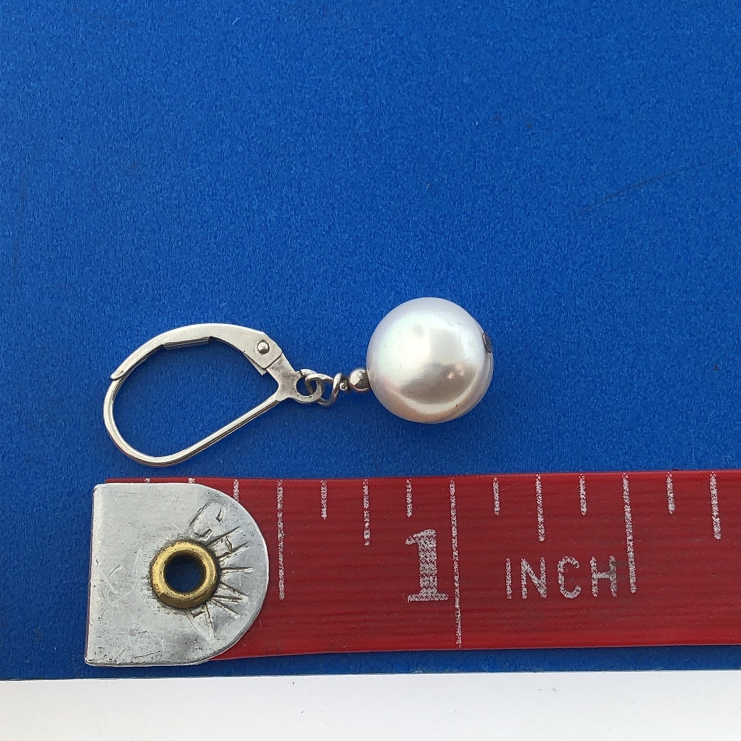 Lovely Sterling Silver White Pearl Bridal June Anniversary Drop Dangle Earrings