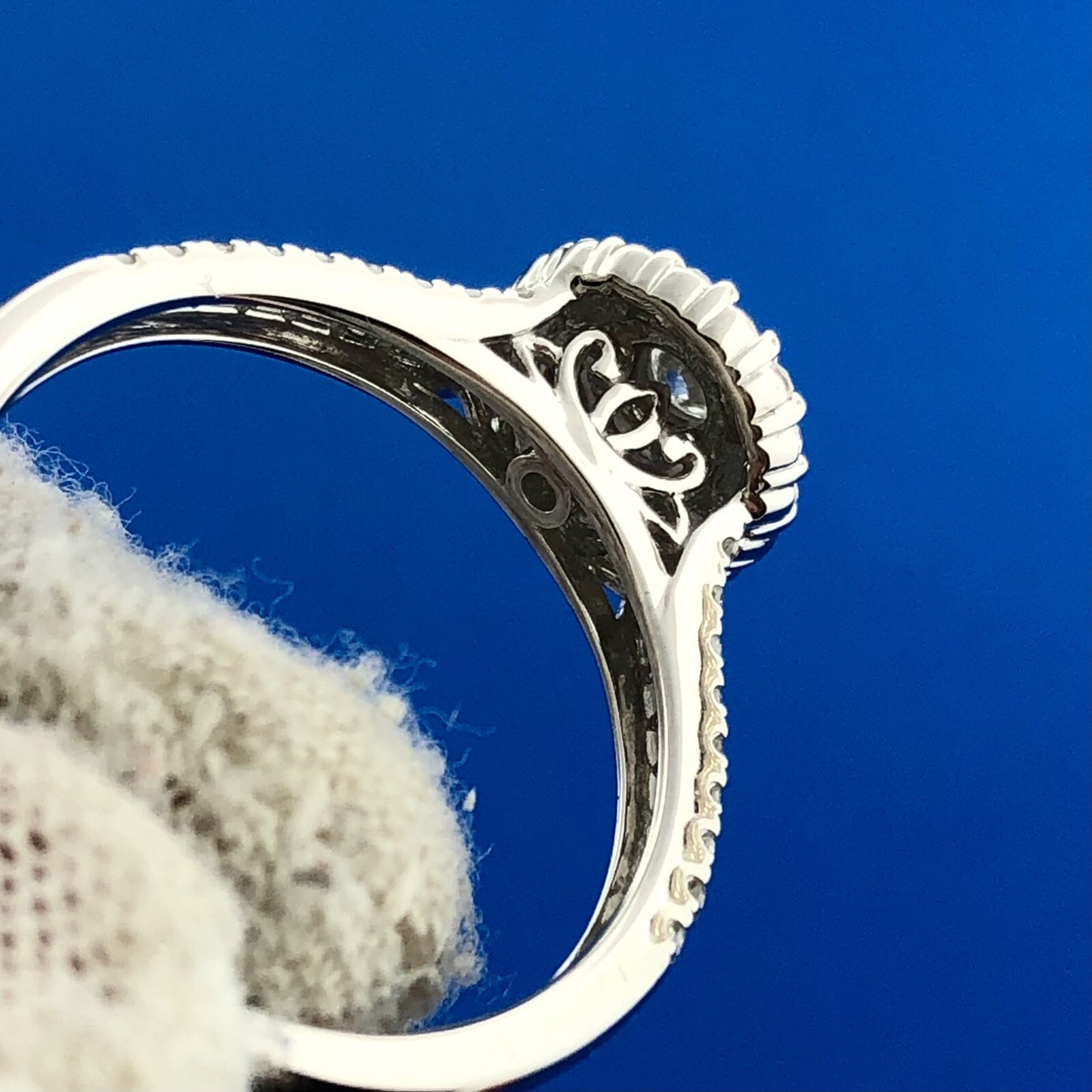 Zales 10K White Gold 1/2ctw Diamond Double Halo Engagement Ring