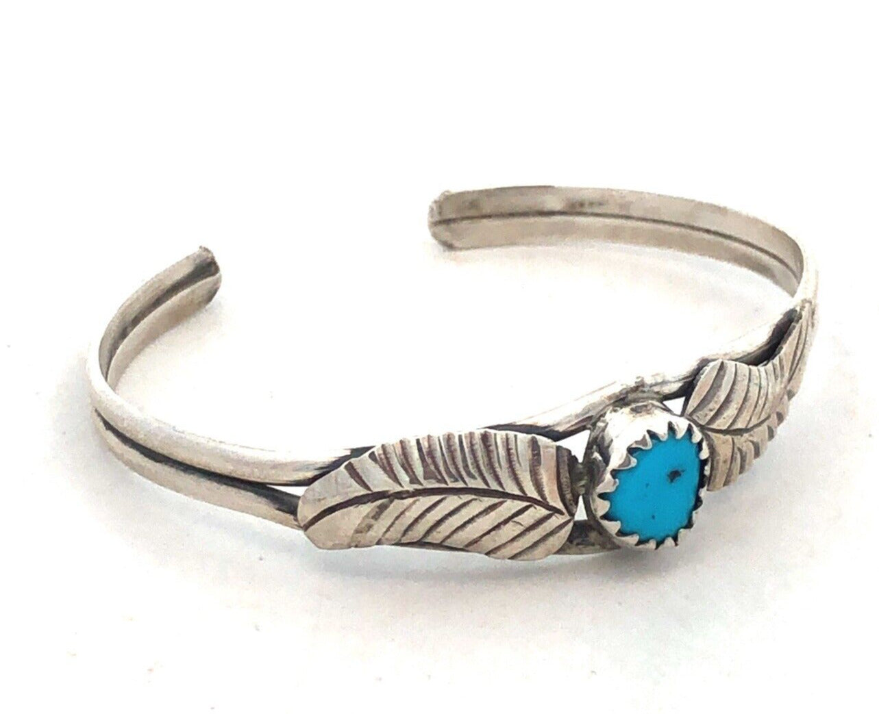 Native American Jacquelin 925 Sterling Silver Turquoise Child Cuff Bracelet