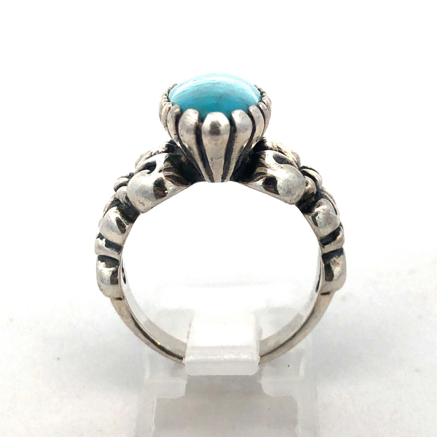 Native American Carolyn Pollack Anglo 925 Sterling Silver Oval Turquoise Ring