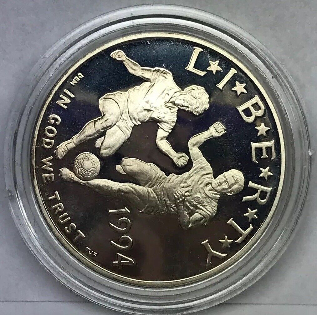 1994 S World Cup USA Commemorative Proof Silver Dollar OMP/COA