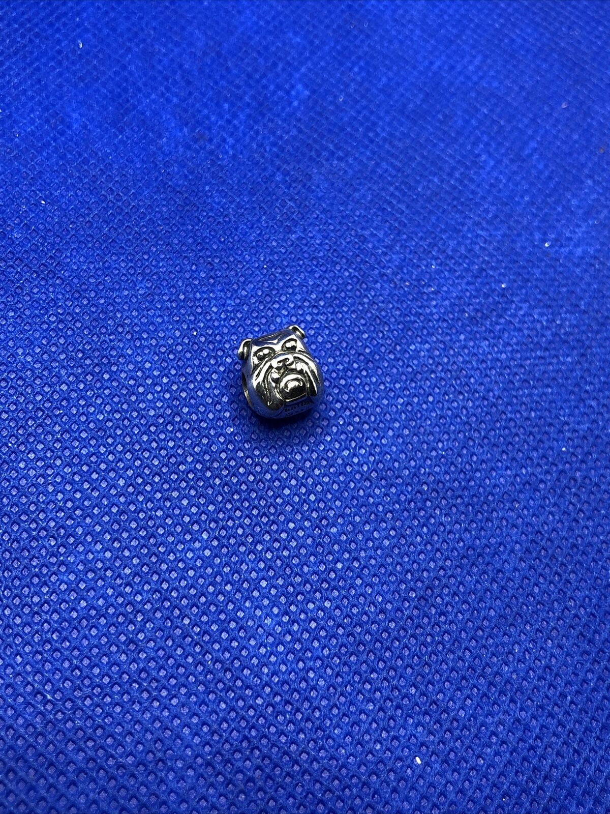 Authentic KALIA 925 Sterling Silver Bulldog Pet Mascot Slide Bracelet Charm