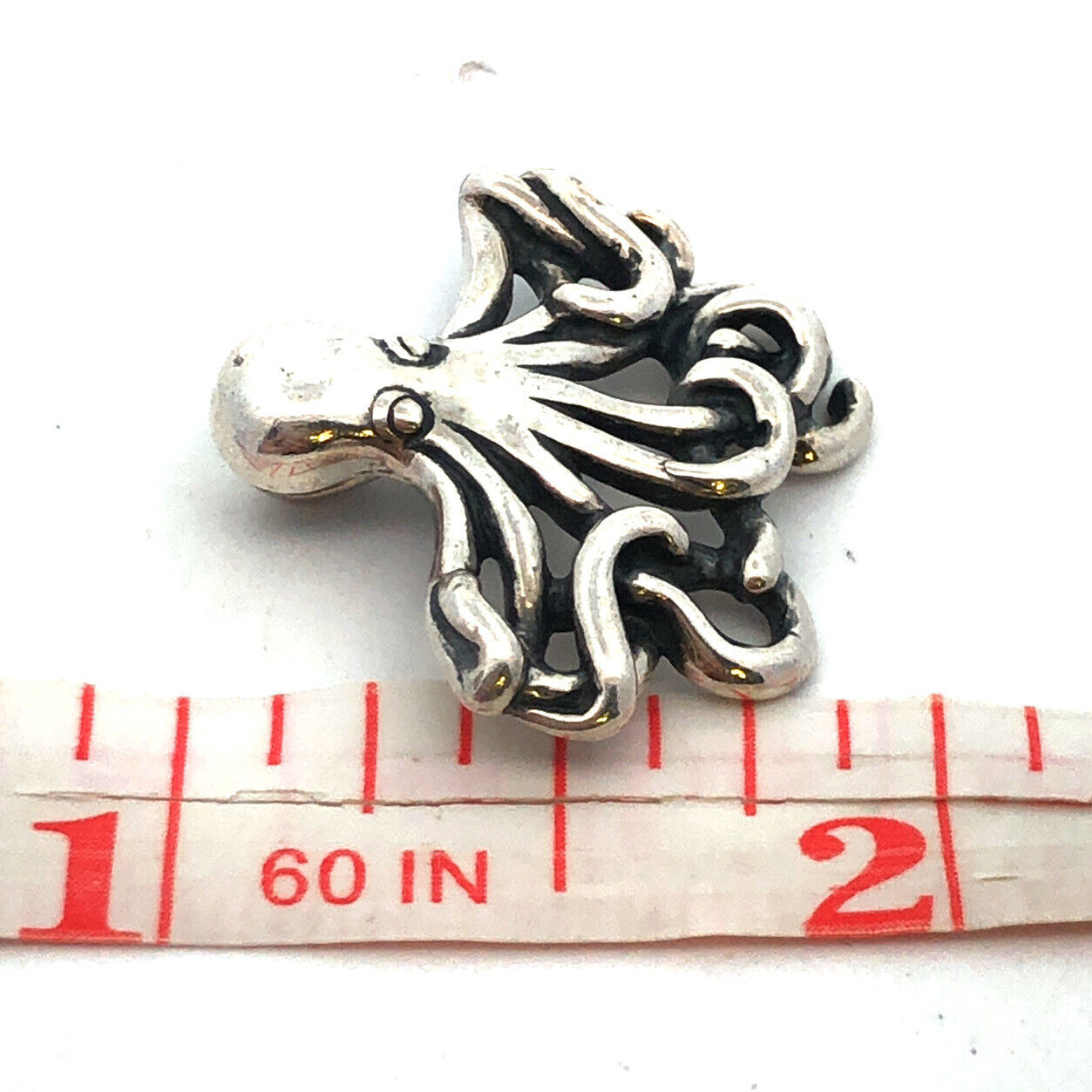 Designer Kabana 925 Sterling Silver Octopus Ocean Beach Sea Life Animal Pendant