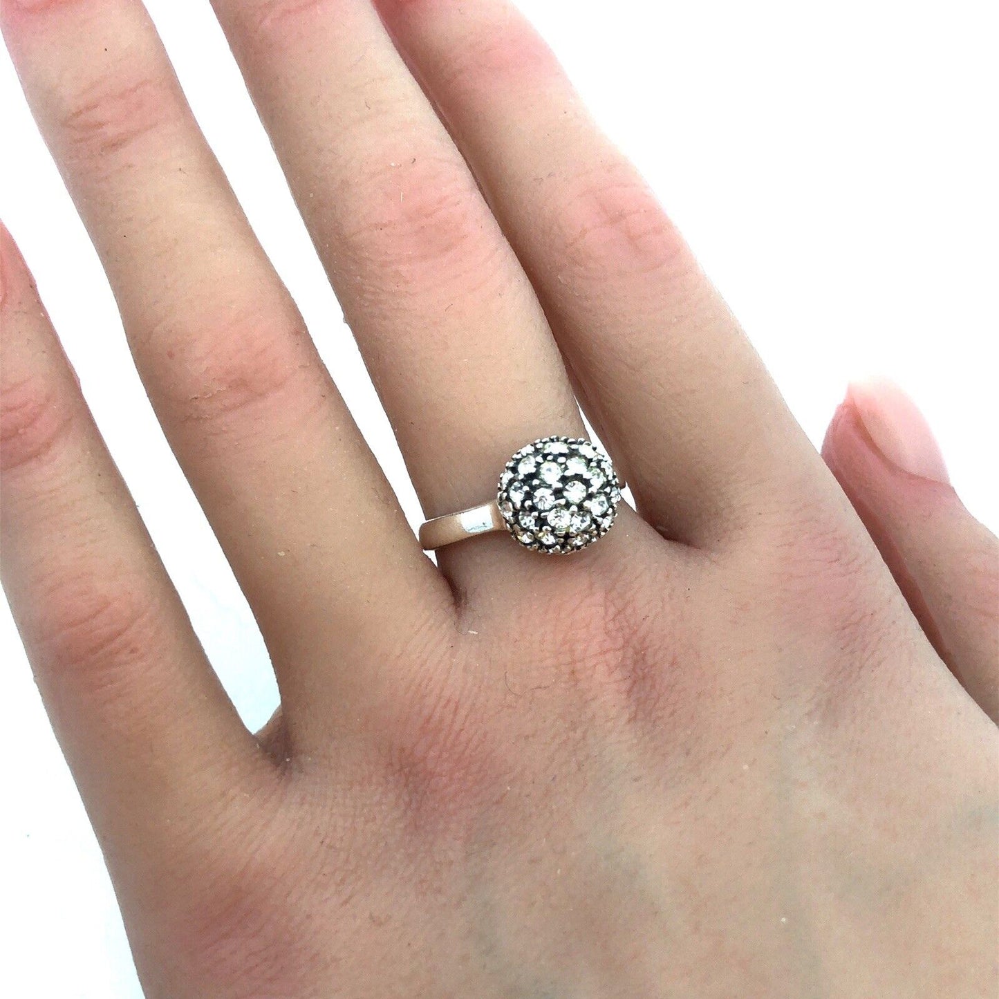 Designer Michael Anthony 925 Sterling Silver Round Cubic Zirconia Ball Dome Ring