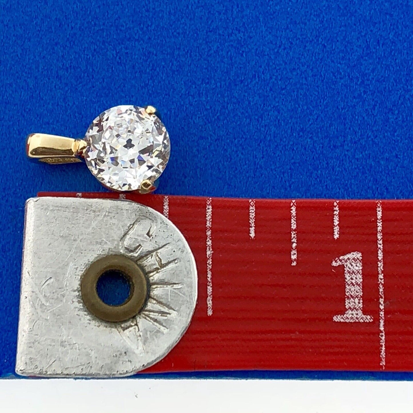 14k Yellow Gold Designer Cubic Zirconia CZ Solitaire Bridal Charm Pendant