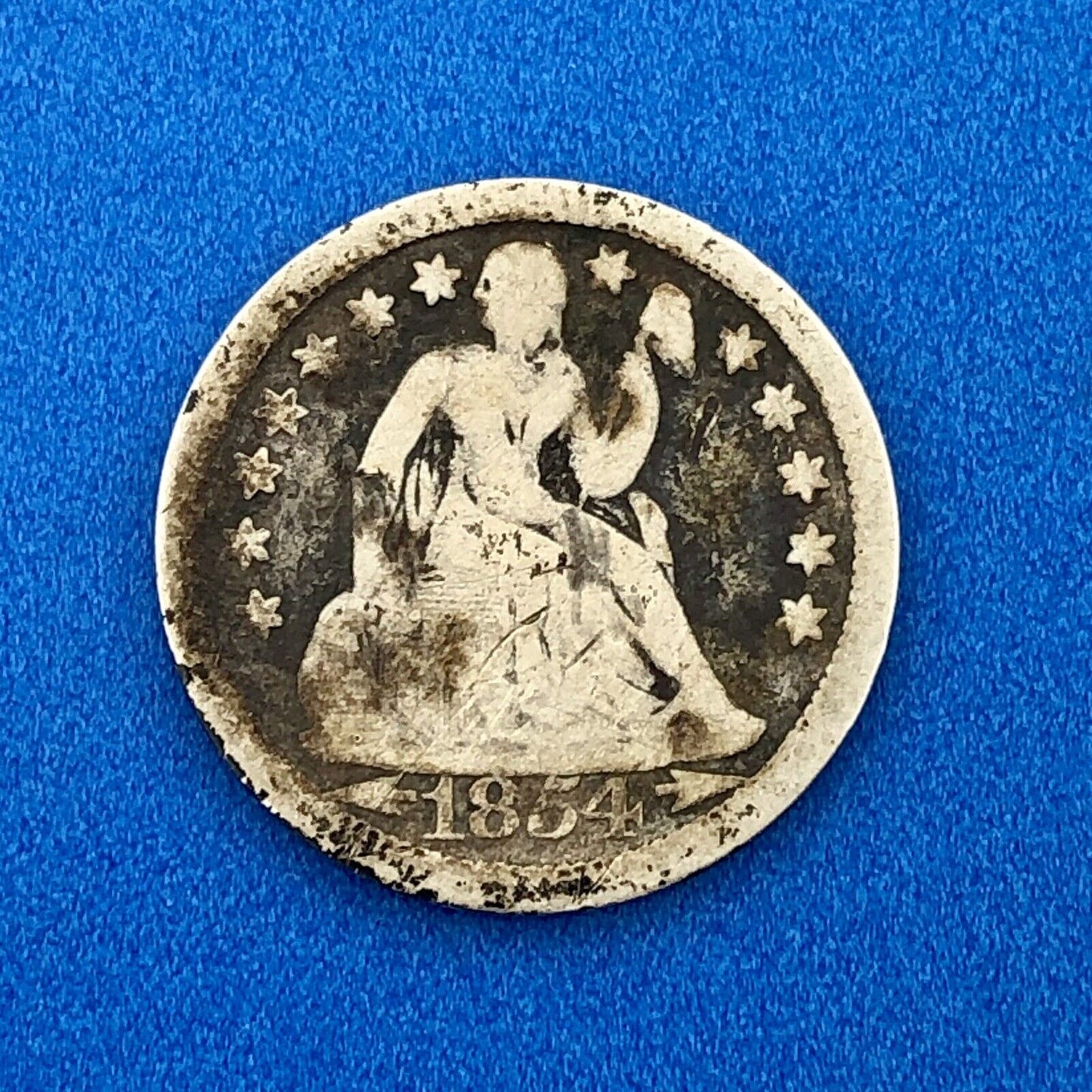 1854 P Seated Liberty Dime Variety 3 Arrows Better Key Philadelphia Type Coin