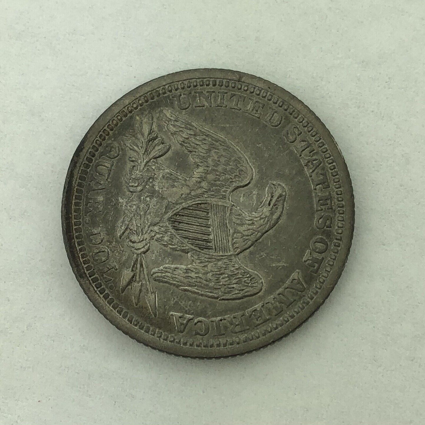 1857 P Silver Seated Quarter Dollar No Motto Philadelphia Mint Coin Extra Fine