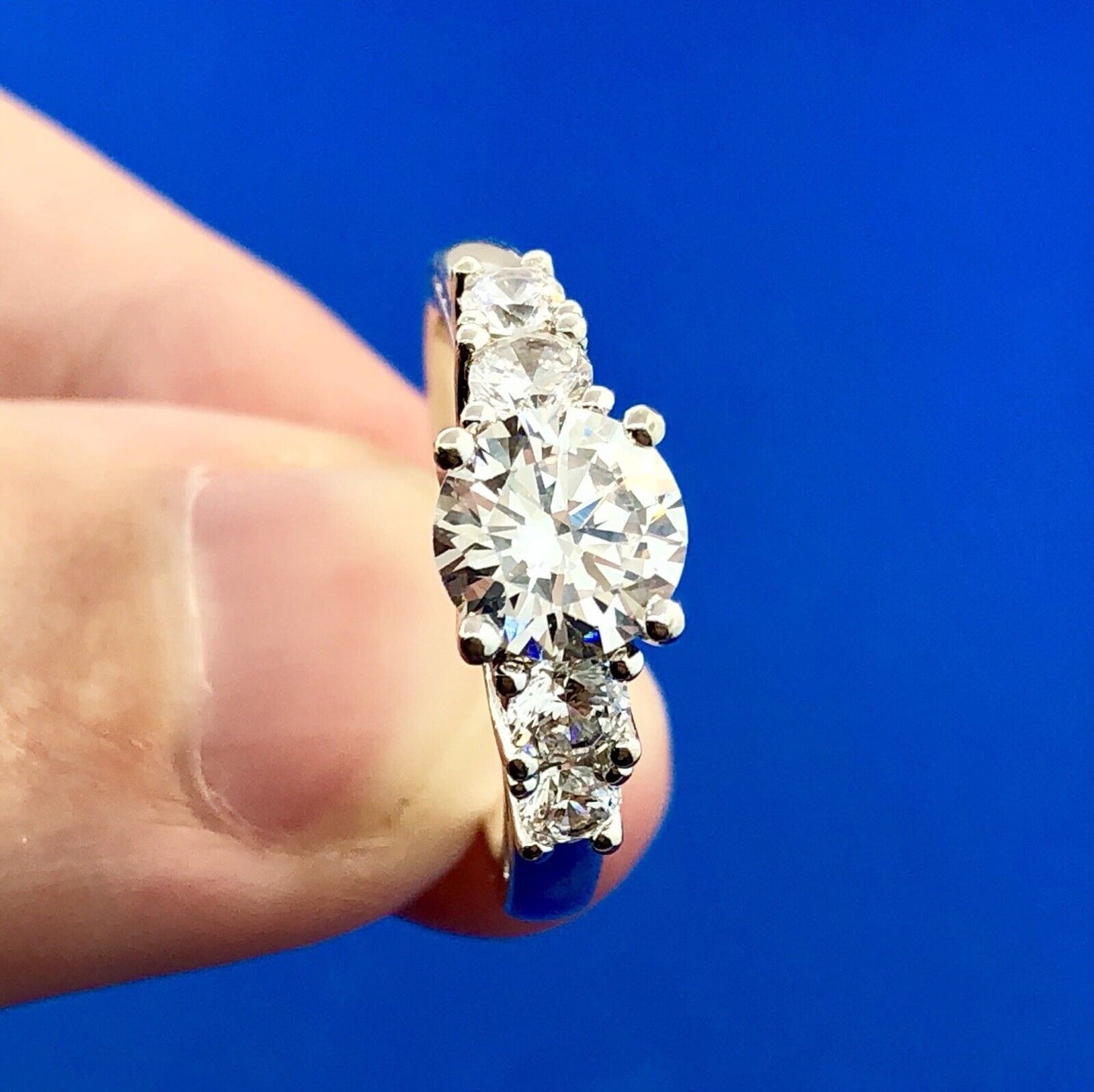 Gorgeous Sterling Silver Cubic Zirconia CZ Solitaire W/Accents Engagement Ring