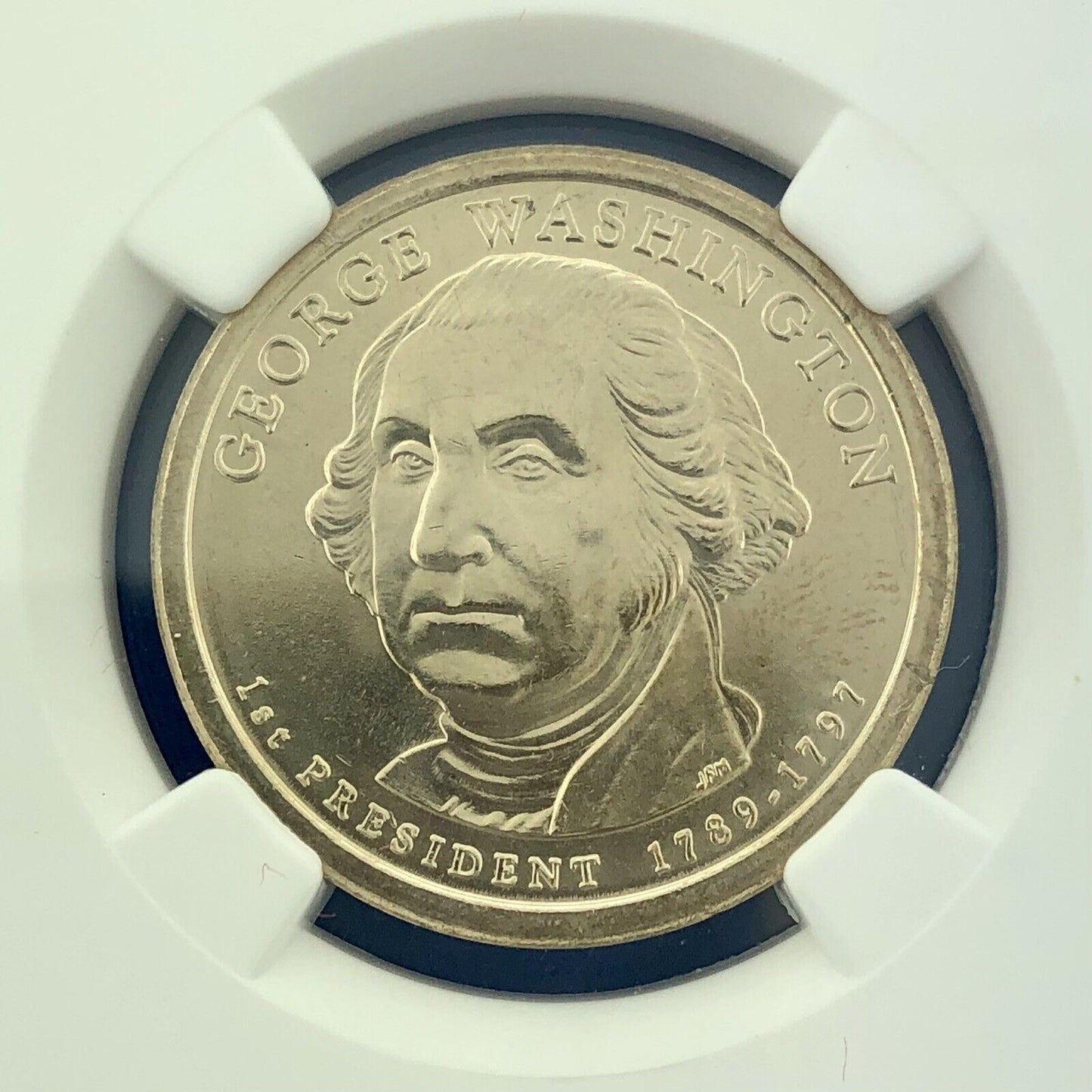 2007 NGC MS65 George Washington Presidential Dollar Missing Edge Lettering Error