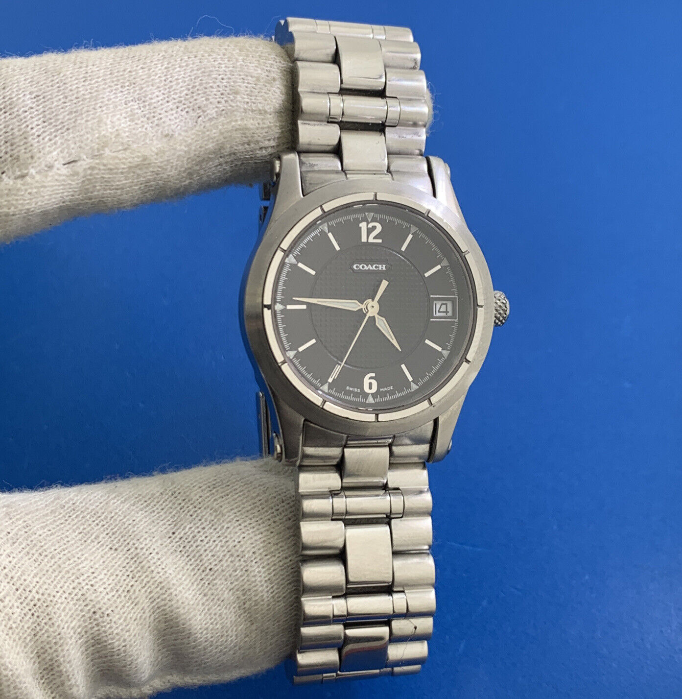 Coach Stainless Steel Black Face Date Window Working Watch