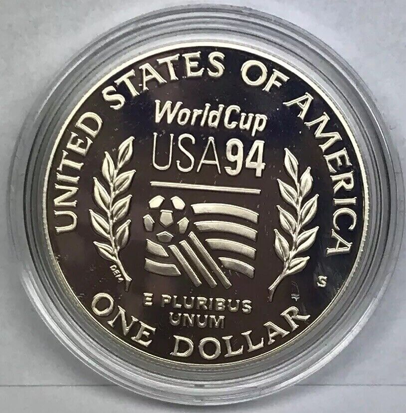 1994 S World Cup USA Commemorative Proof Silver Dollar OMP/COA