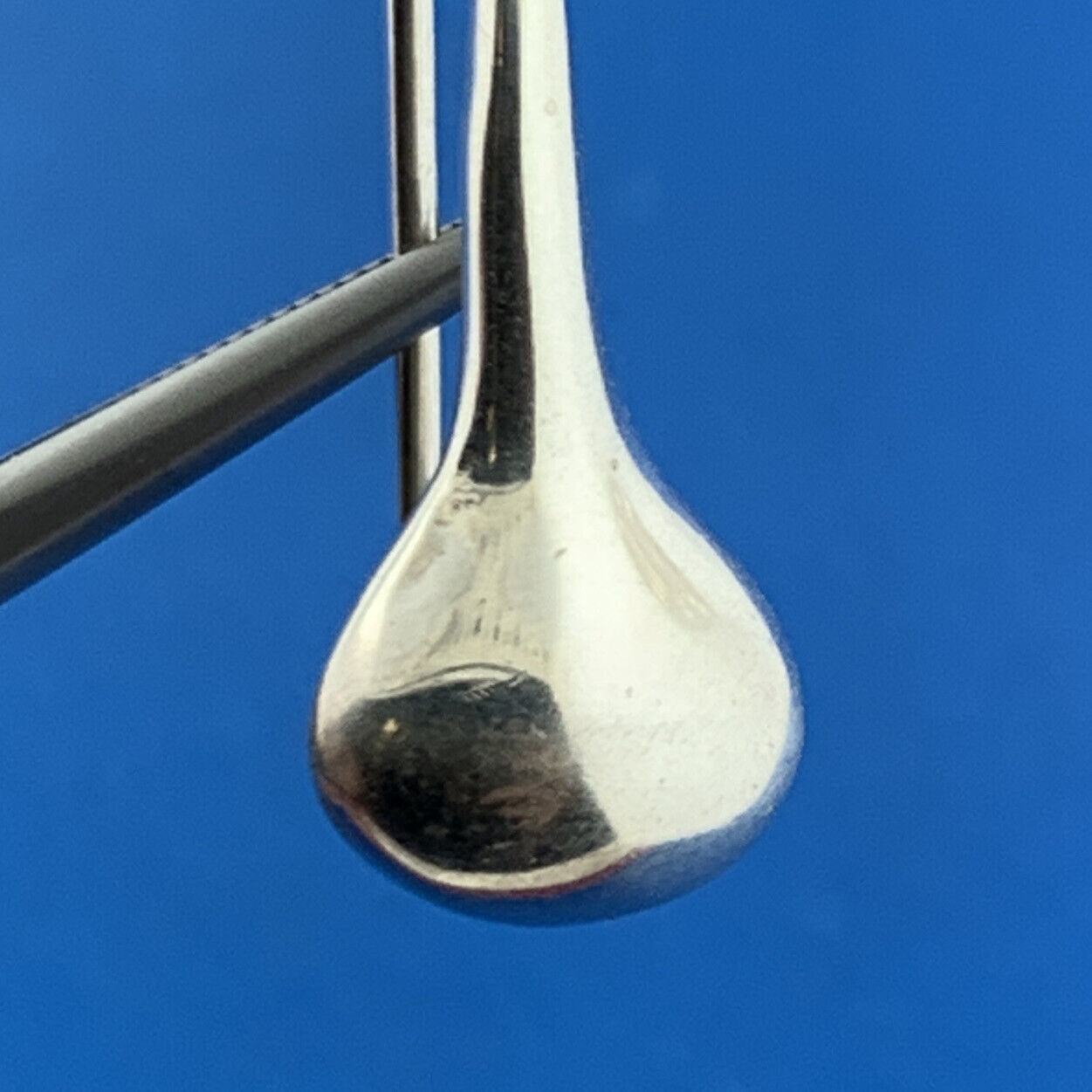 Designer 925 Sterling Silver Modernist Pear Drop Dangle Slide Earrings