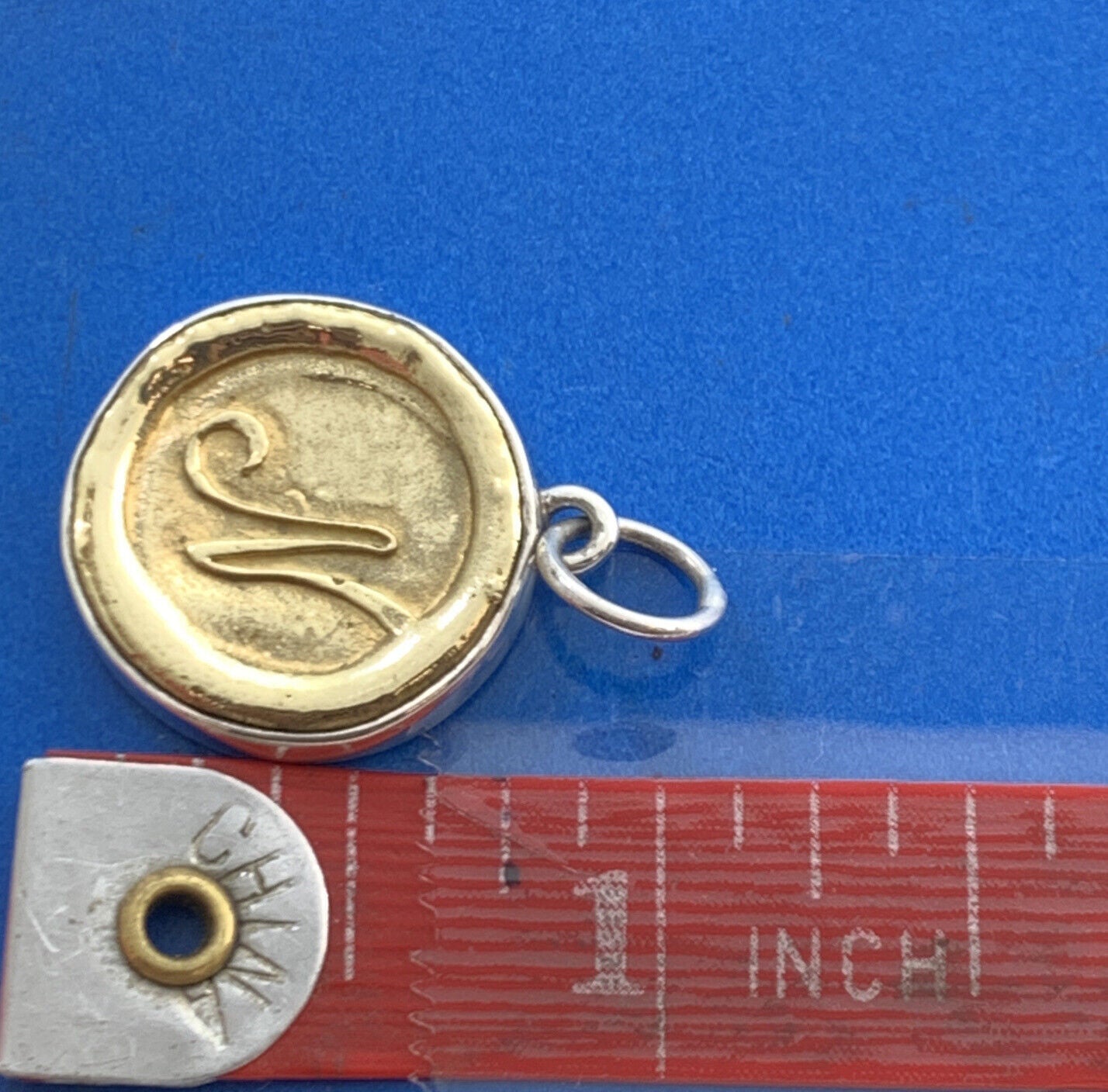 Waxing Poetic 925 Sterling Silver Brass Script N Initial Monogram Bracelet Charm