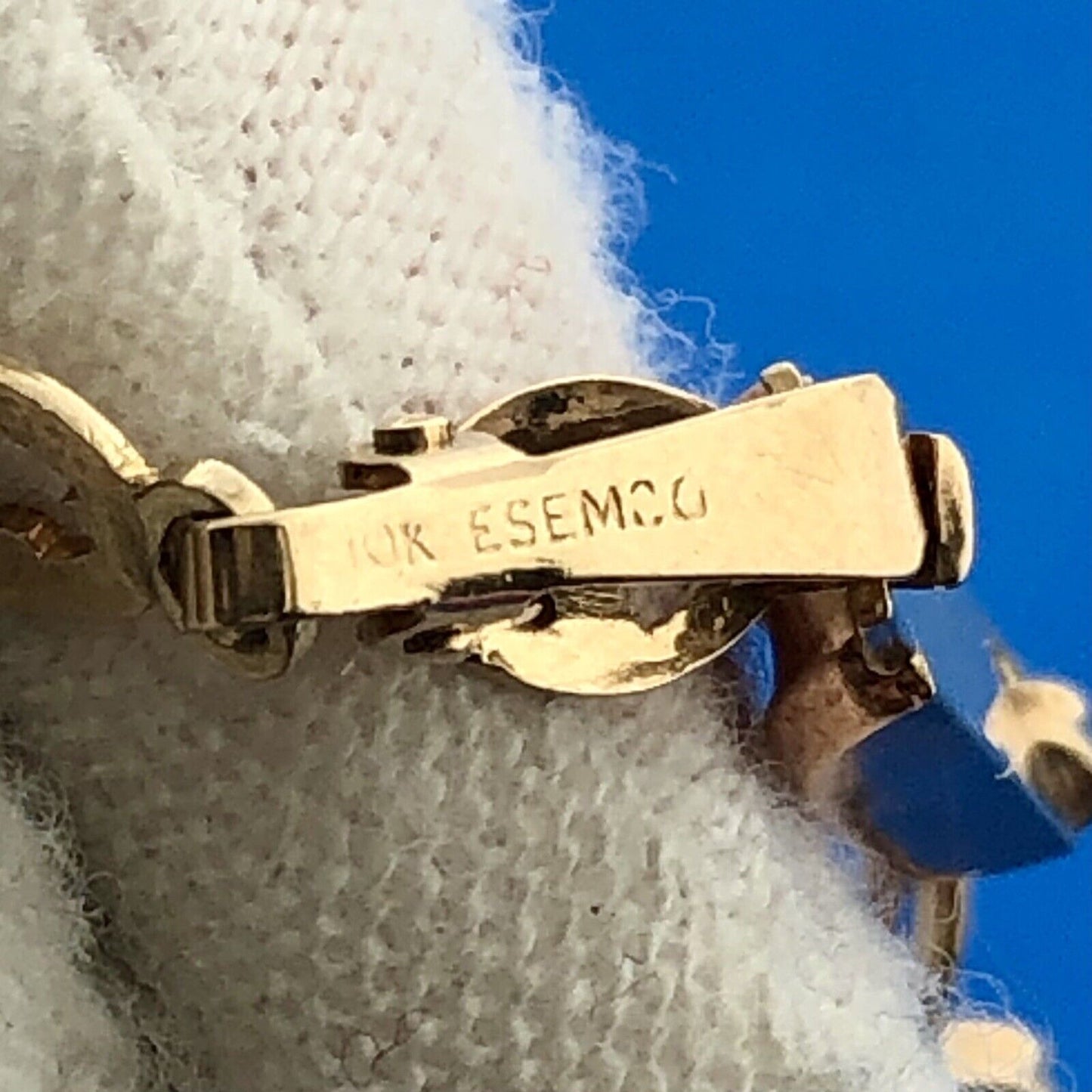 Designer ESEMco Art Deco 10K Yellow Rose Gold Floral Scroll Link Bracelet