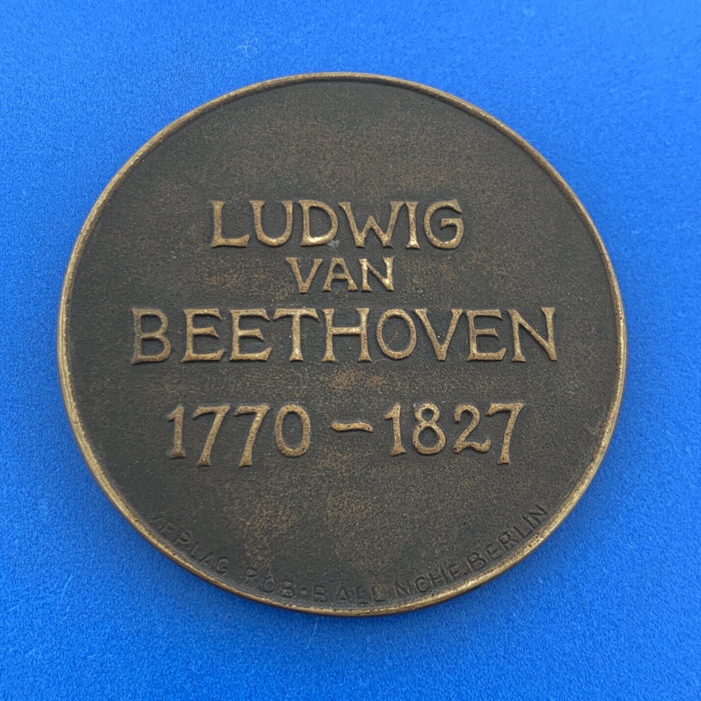 Furst Signed Ludwig Van Beethoven 1770-1827 Commemorative Bronze Medal