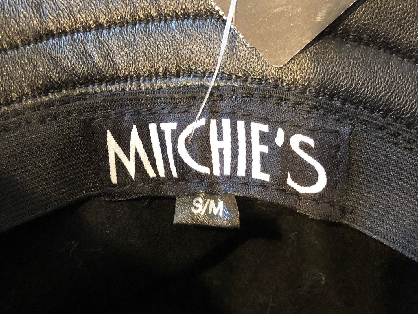 Mitchie's Size Small Medium Black Leather Bucket Hat