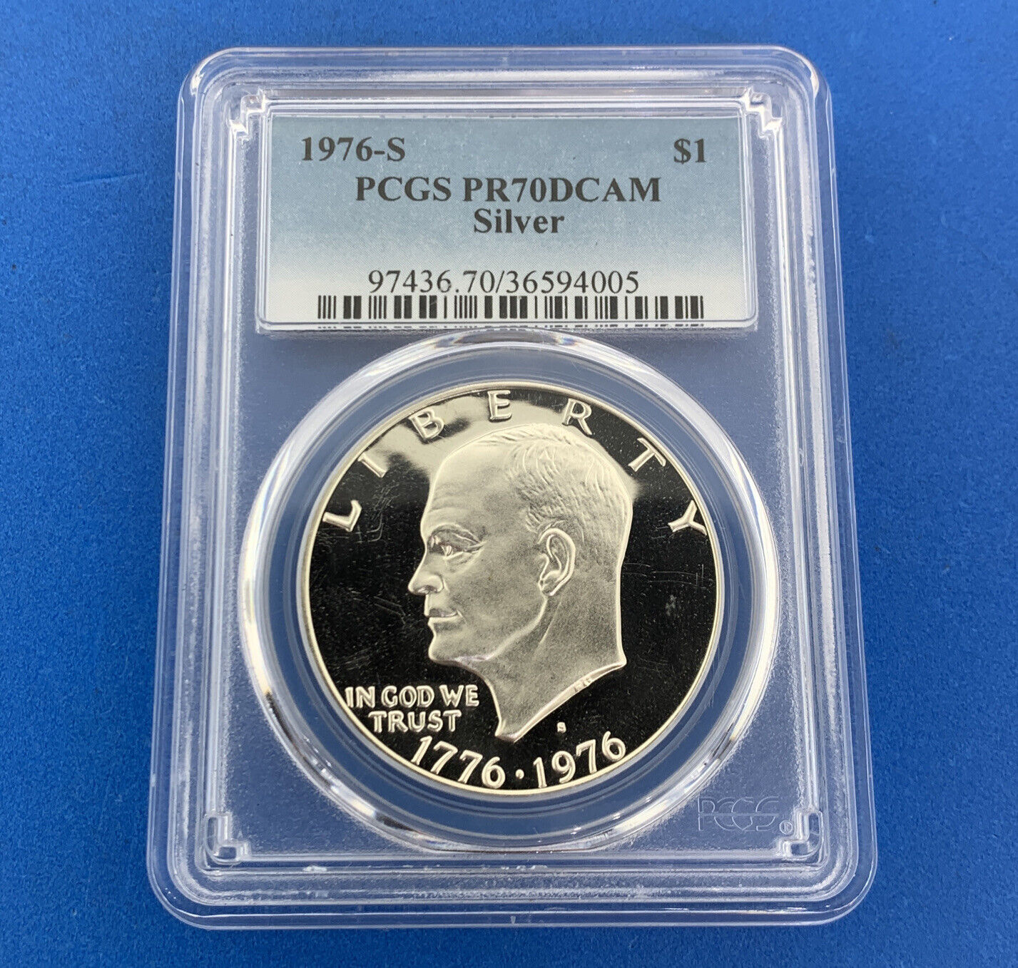 1976 S $1 Eisenhower 50c Kennedy 25c Washington PR70 DCAM PCGS Silver 3 Coin Set