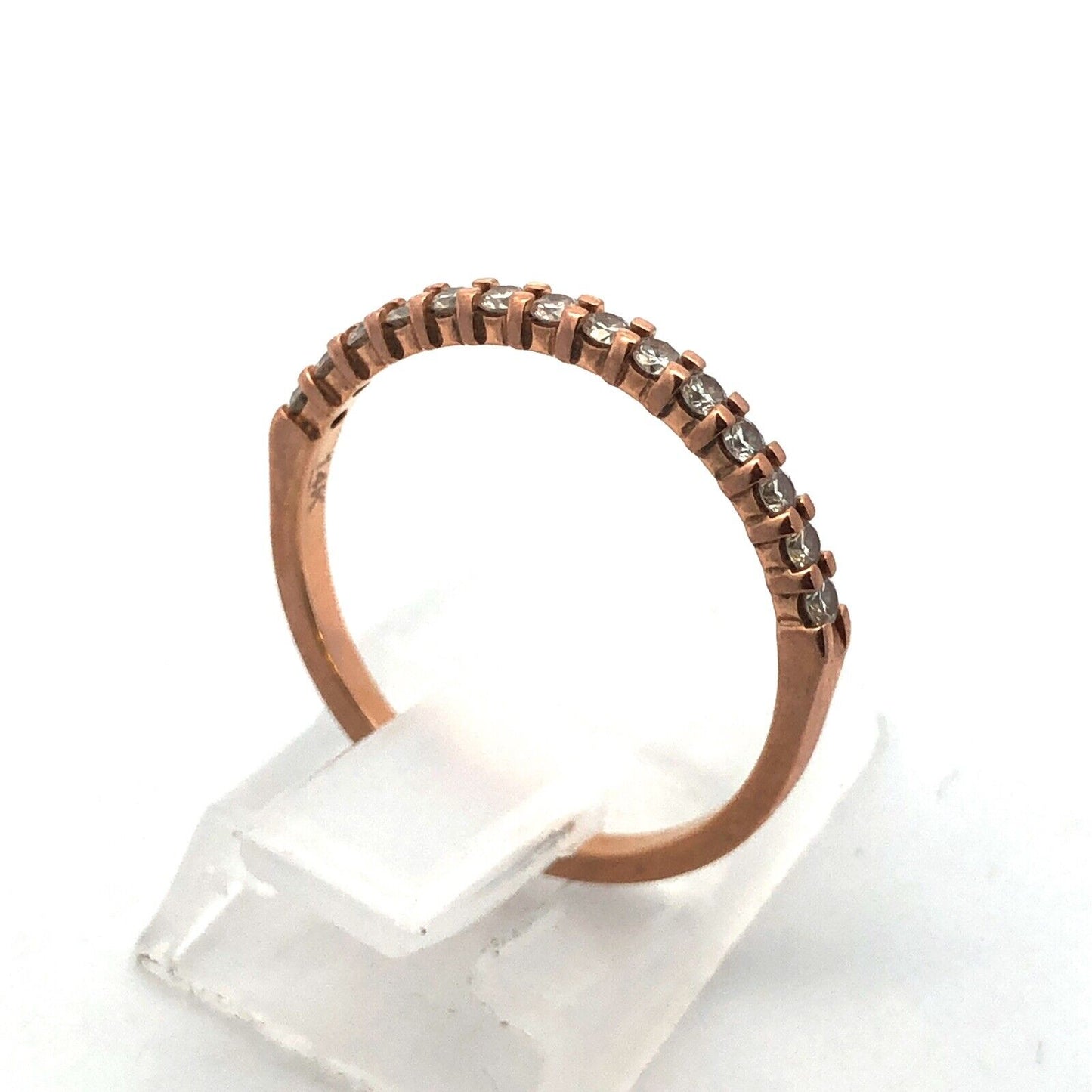 Designer 14K Rose Gold Diamond Stackable Infinity Eternity Anniversary Band Ring