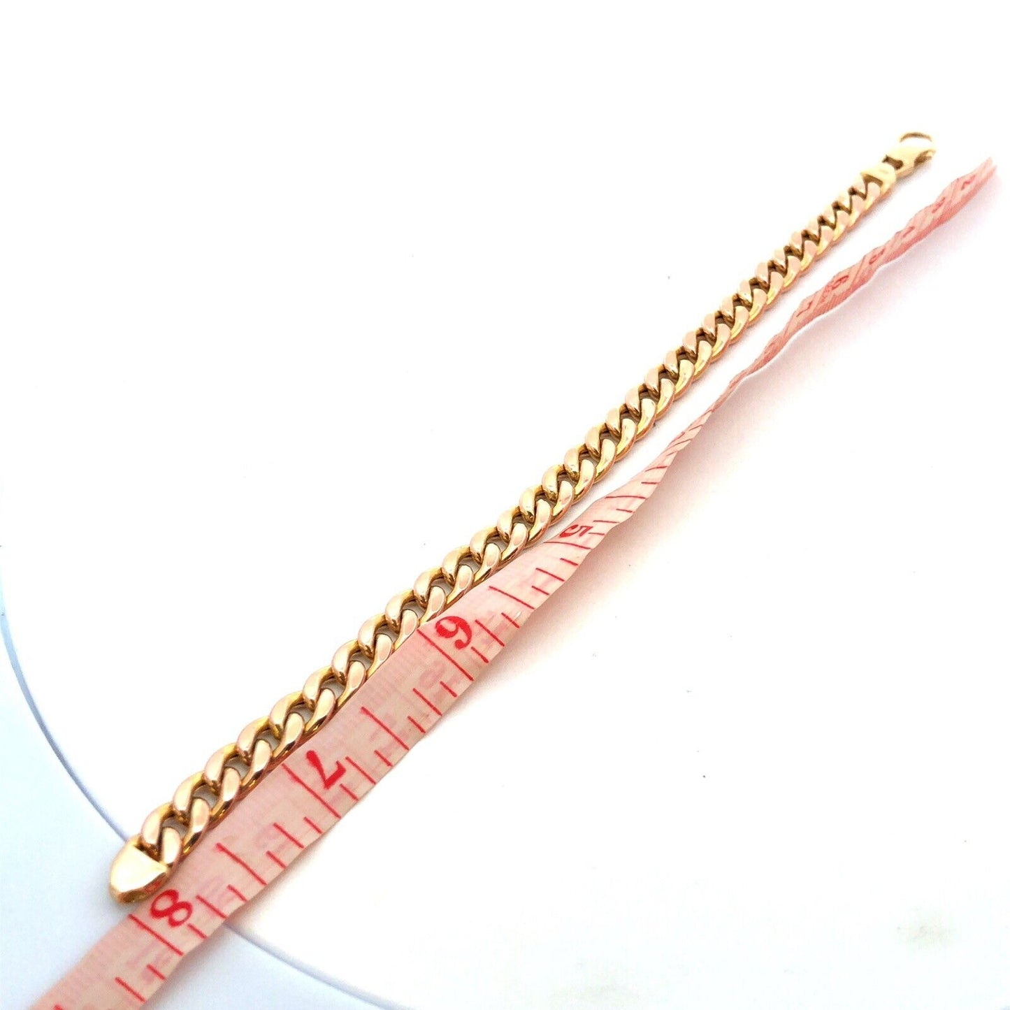 Designer AR Italy 14K Yellow Gold Cuban Link Chain Bracelet