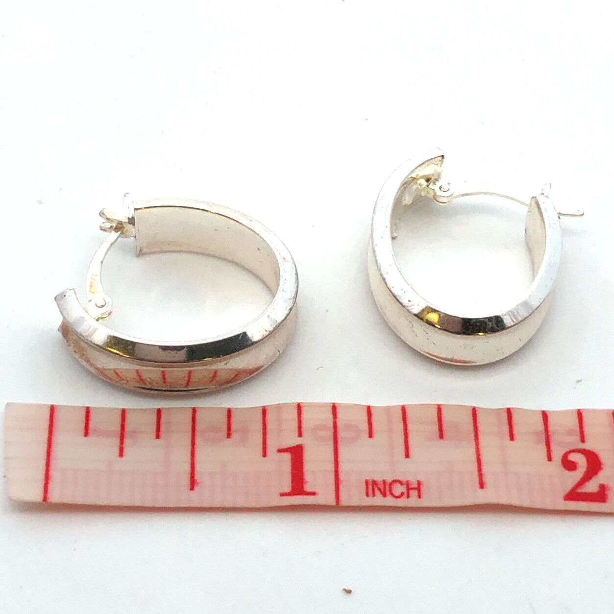 Designer JCM 925 Sterling Silver Oval Hoop Earrings