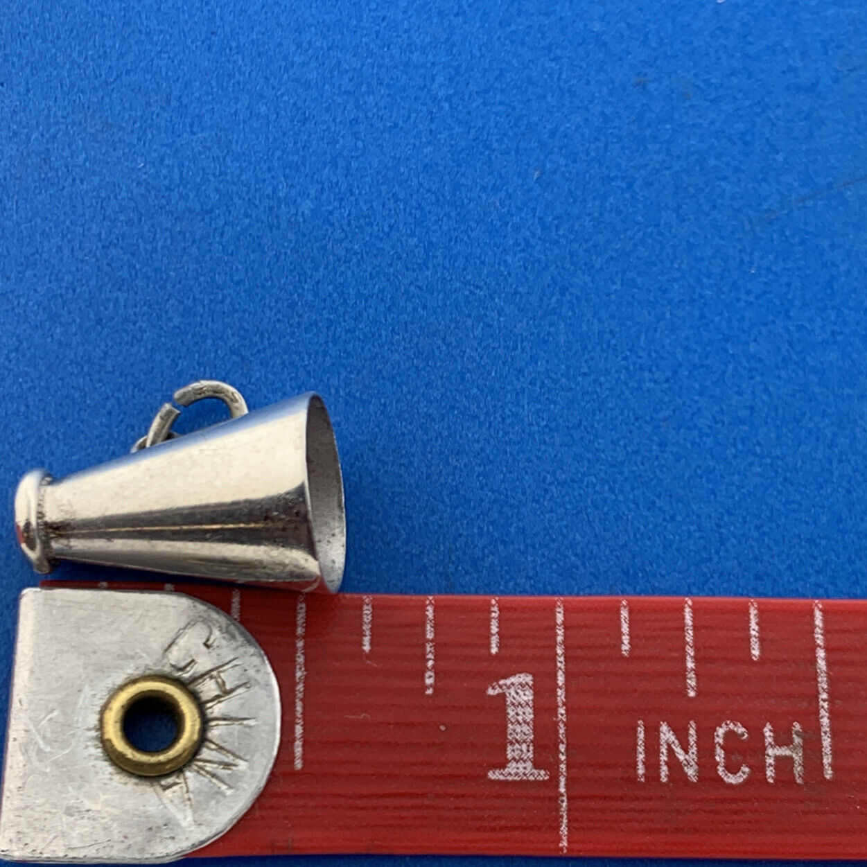 Retro Designer 925 Sterling Silver Megaphone Cheerleader Bracelet Pendant Charm