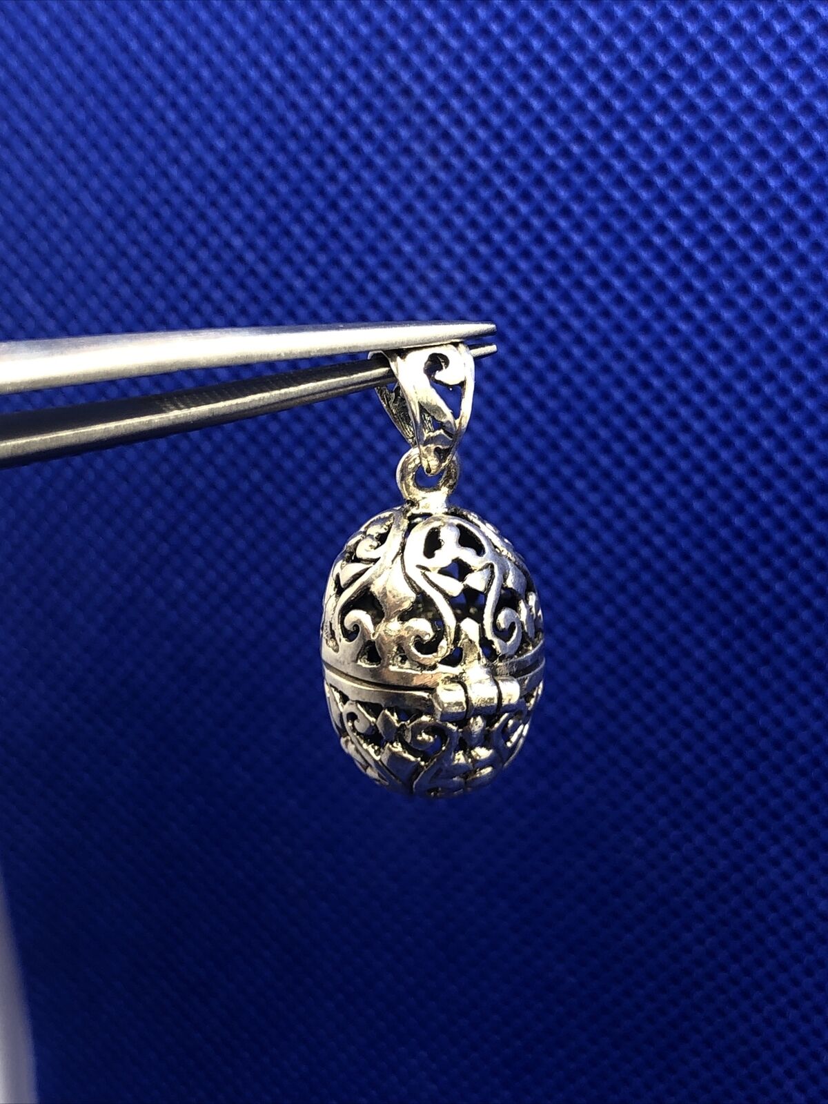 Designer JBB 925 Sterling Silver Scroll Egg Prayer Locket Pendant