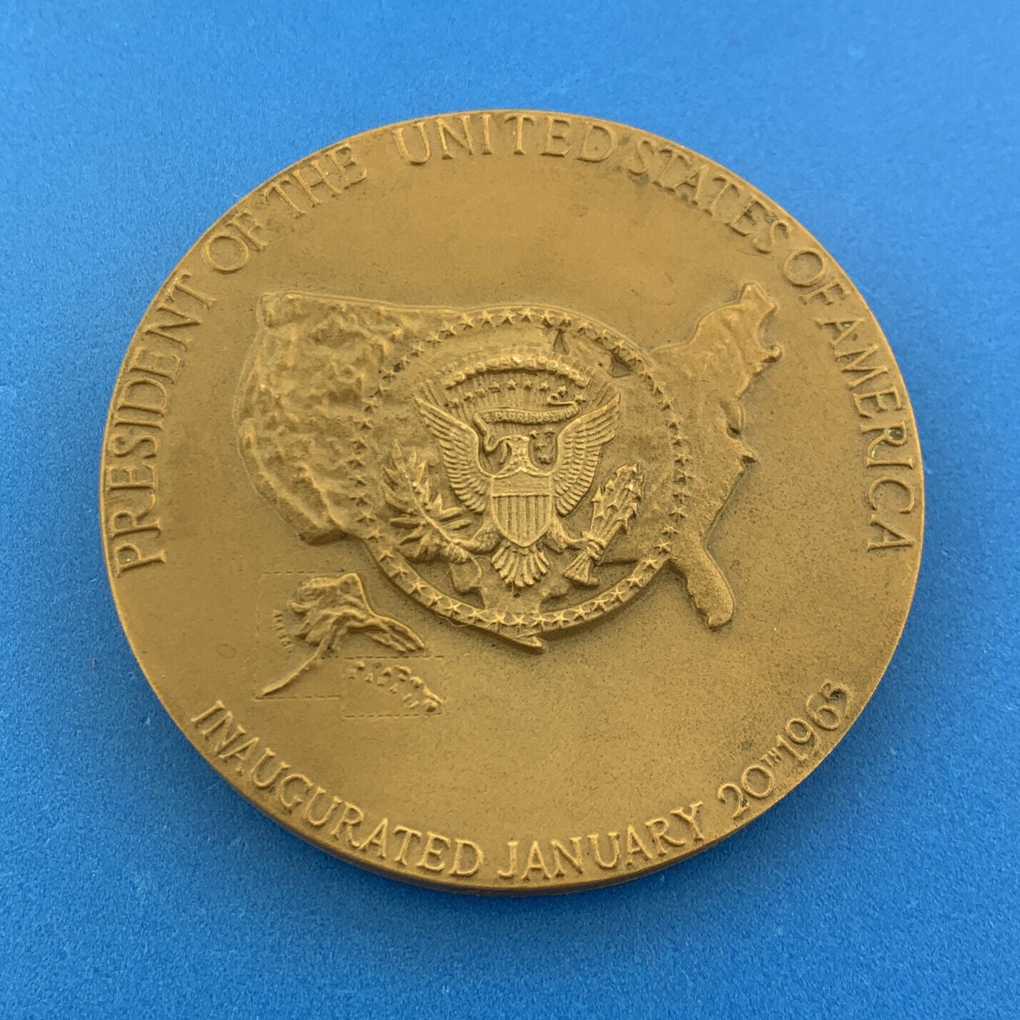 1965 Lyndon Baines Johnson US Treasury Medallic Art Co Bronze Inauguration Medal