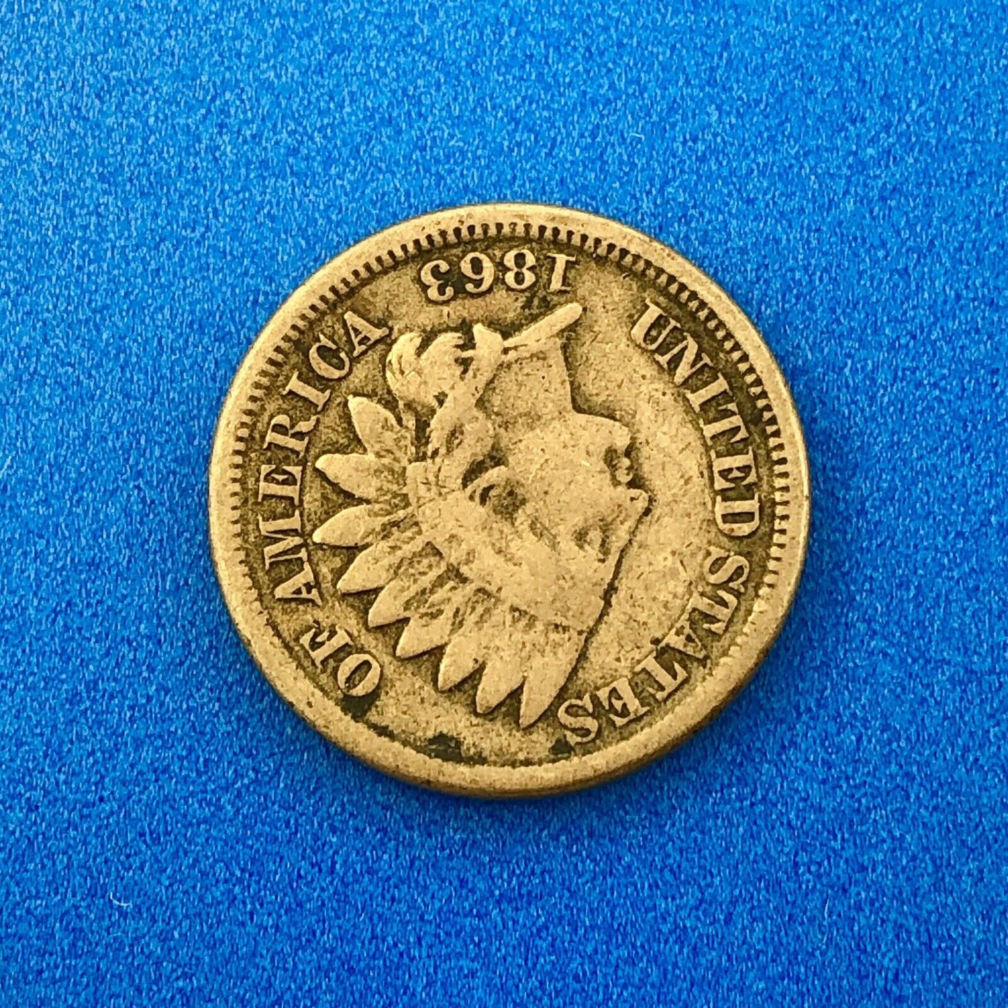 1863 Indian Head One Cent Penny Type 2 Copper Nickel Better Philadelphia Coin