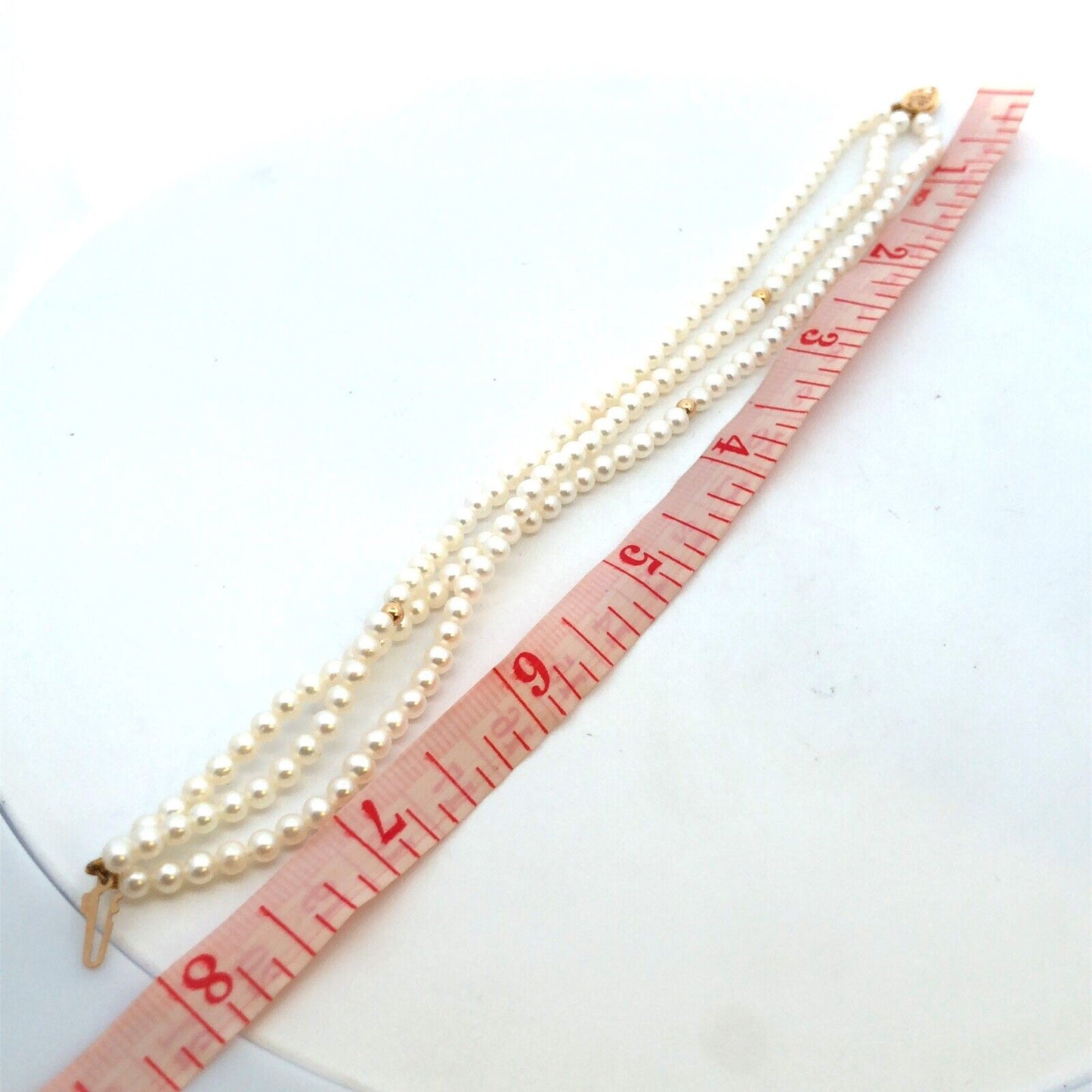Designer 14K Yellow Gold Round White Pearl 3-Strand Beaded Bracelet